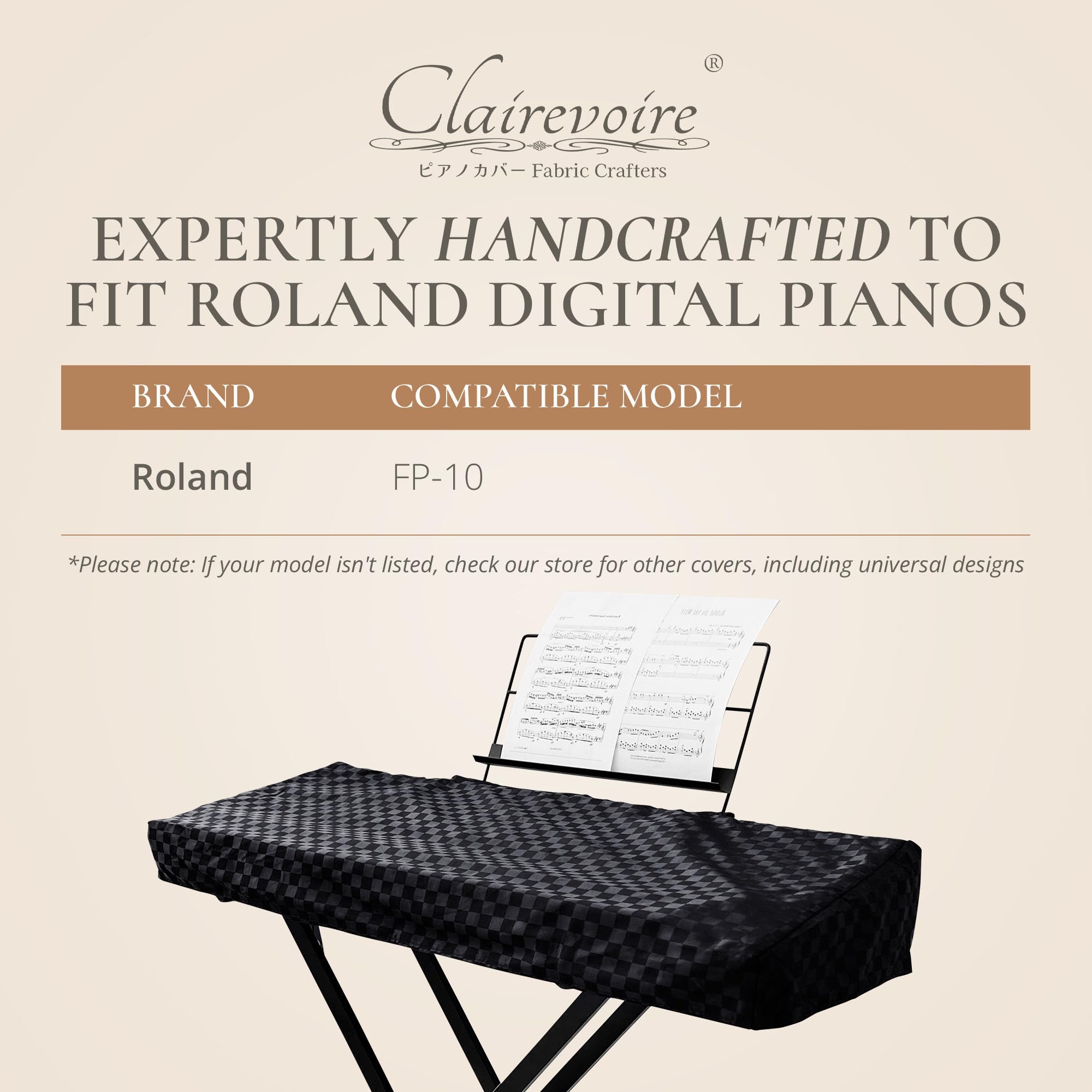 Trayne Piano Keyboard Cover, Piano Dust Cover Adjustable Elastic Fit
