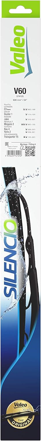 VALEO Silencio Wiper - V60 - All-Seasons Durable and Resistant Windshield Conventional Wiper Blade 600mm - 1 Wiper Blade