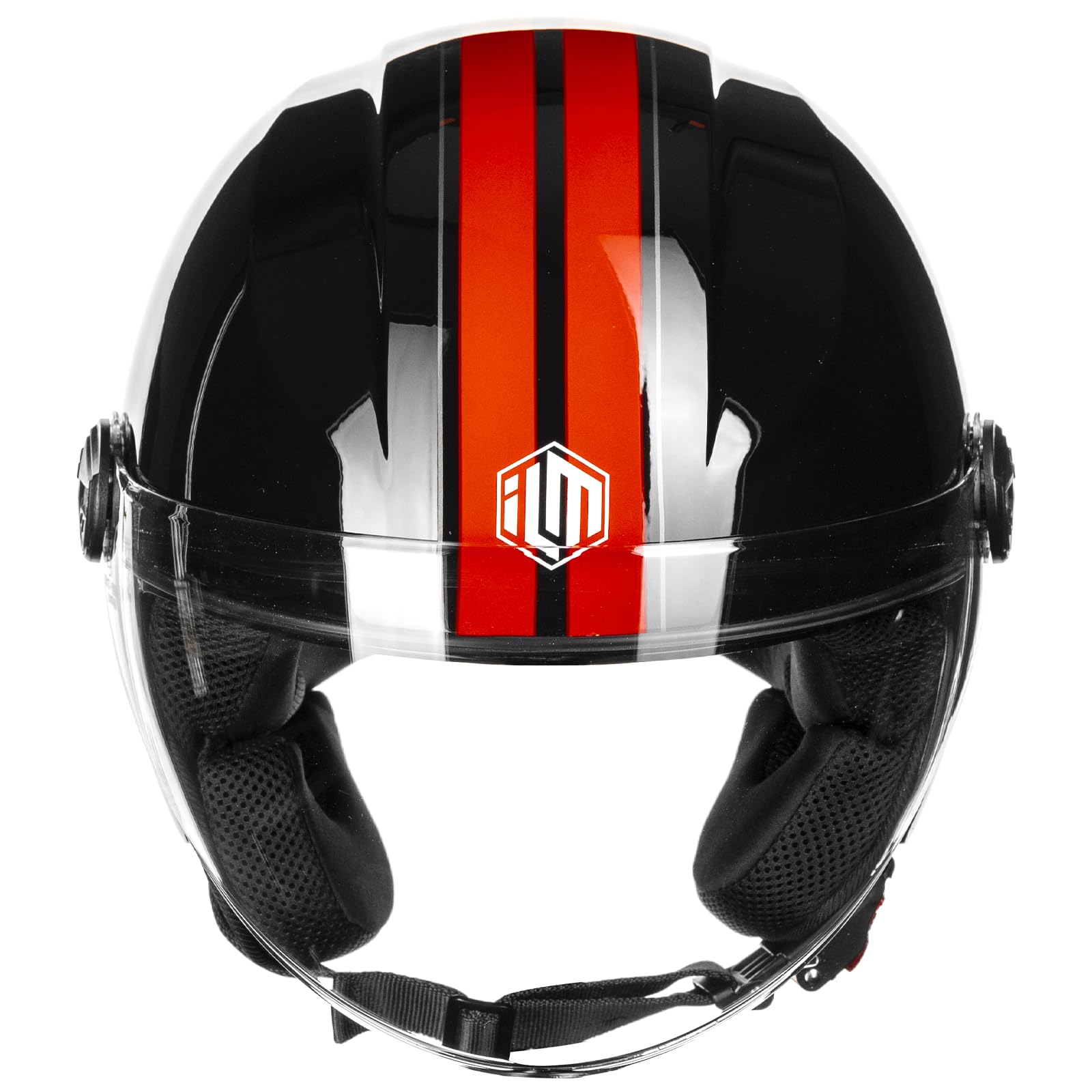 ILM Casque Moto Jet Homme Femme ECE Homologué Vintage avec Visière Modèle WT506
