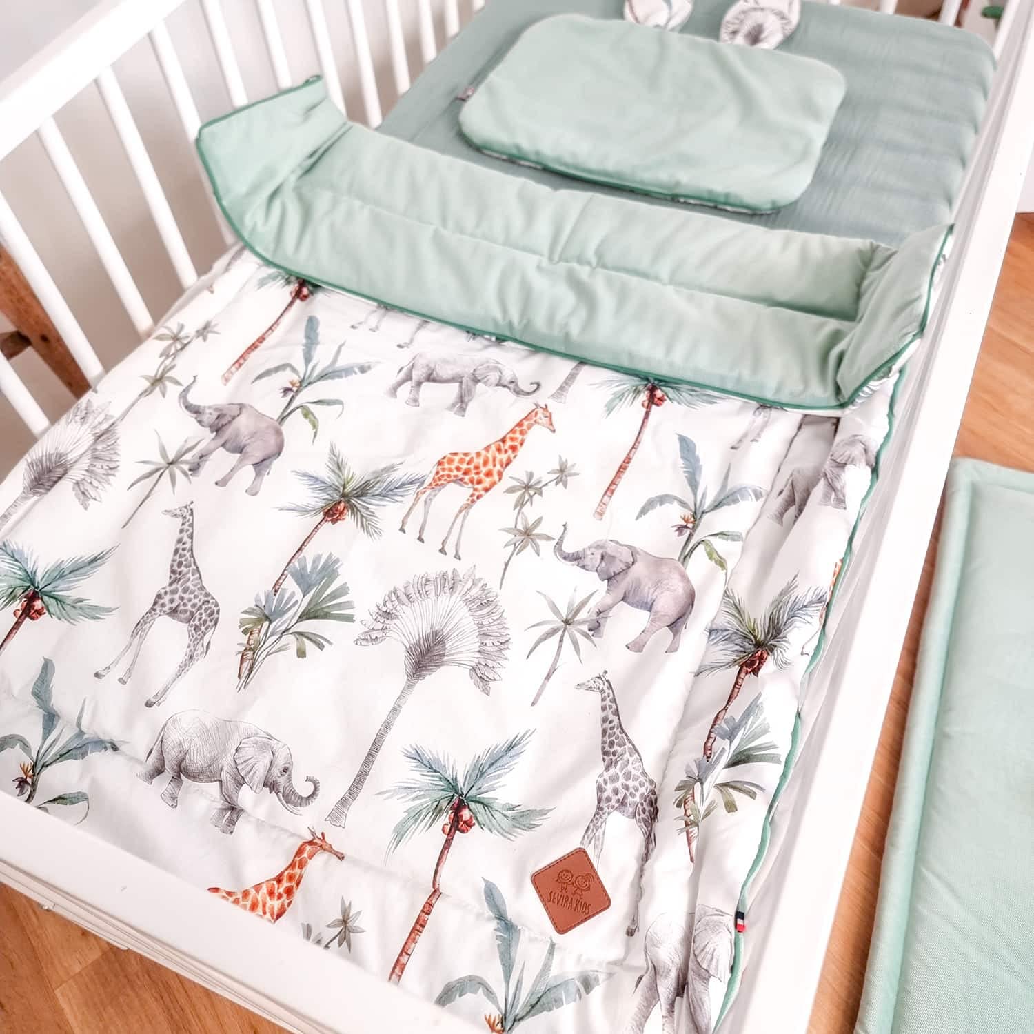 Sevira Kids | Couverture Plaid réversible, Safari - 70 x 100 cm - Made in France