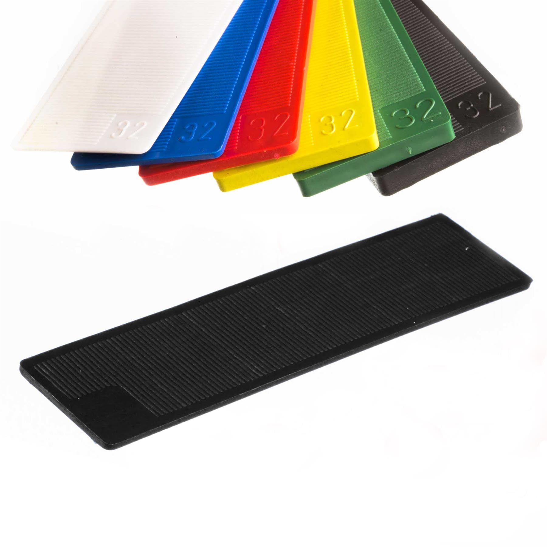 Flat Plastic Black Window Spacers | 6x32x100mm | Glass Window Glazing Flat Packers (1000 PCS)