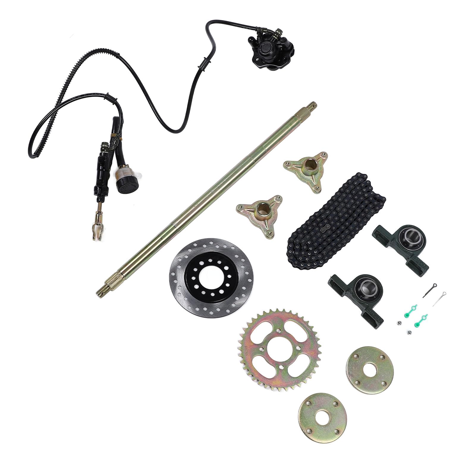 VBESTLIFE 600mm Go Kart Tylna Sztywna Oś z Hamulcem do