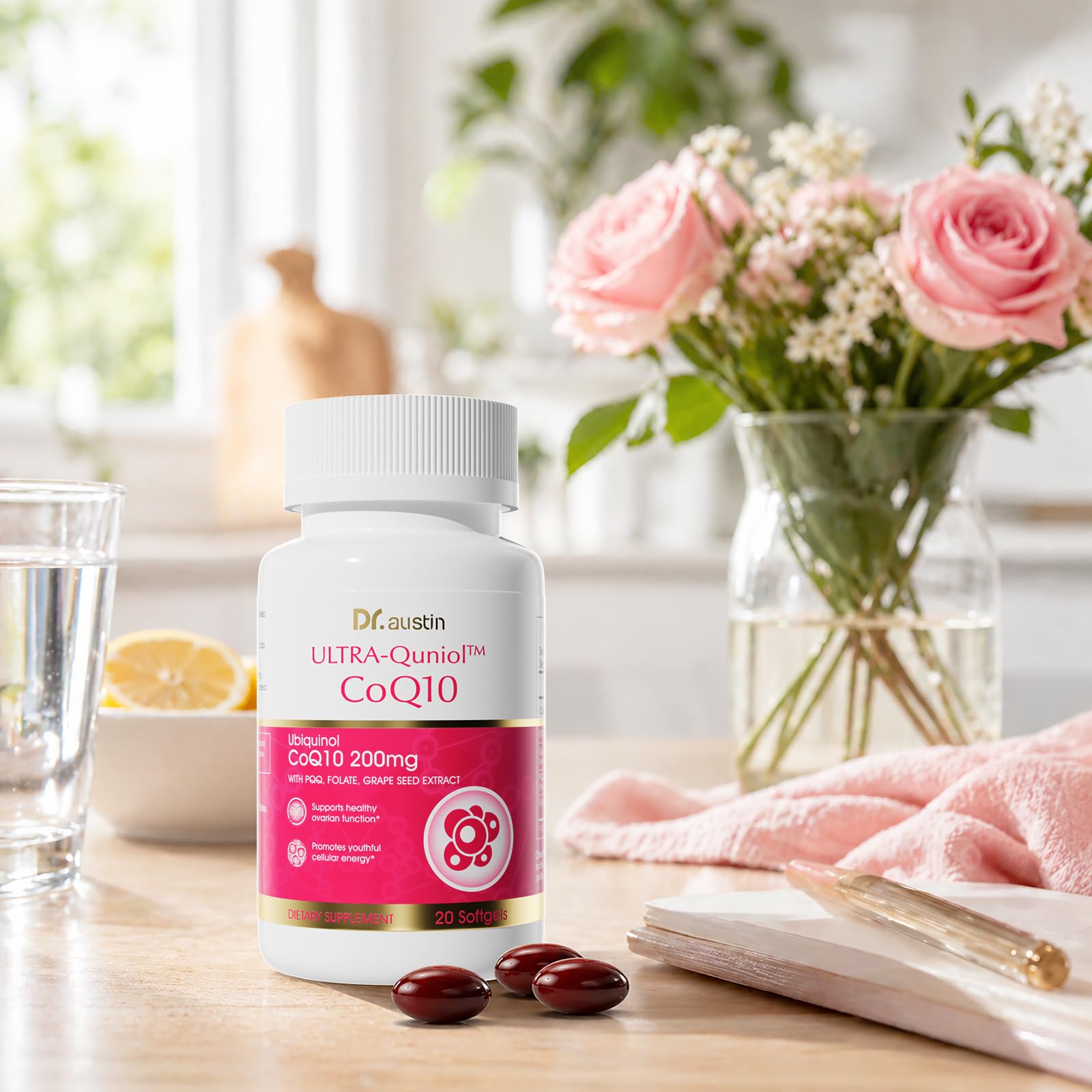 Dr. Austin CoQ10 200mg Ubiquinol Softgels with PQQ, Grape Seed Extract & Folate, High Absorption Q10 Supplement for Heart, Energy & Cellular Wellness — Amazon image 8