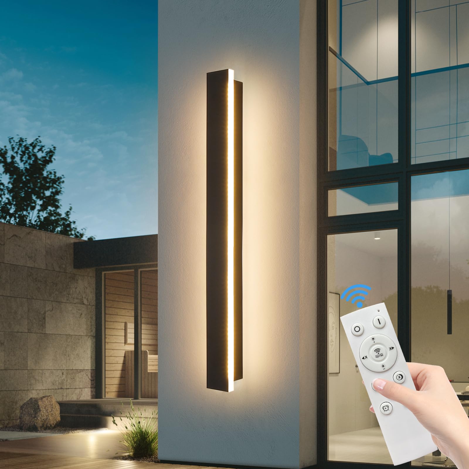 Mikeru 60CM Wall Lights, 3000K Warm White Outdoor Wall Lighting 22W External LED Wall Lights LED Indoor Wall Light for Outside Balcony, Interior Lighting Occasions, and Decorations — view 13
