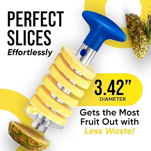 Miniatura 4 de Zulay Kitchen - Herramienta descorazonadora y cortadora de piña, de acero inoxidable, para una fácil extracción del centro y corte de piña,