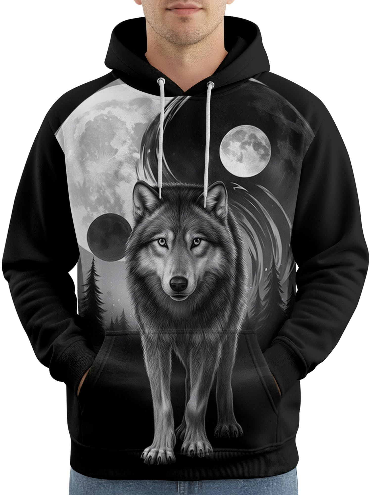 PAGYMO Graphic Hoodies for Men Funny Novelty Pullover Hooded Sweatshirt