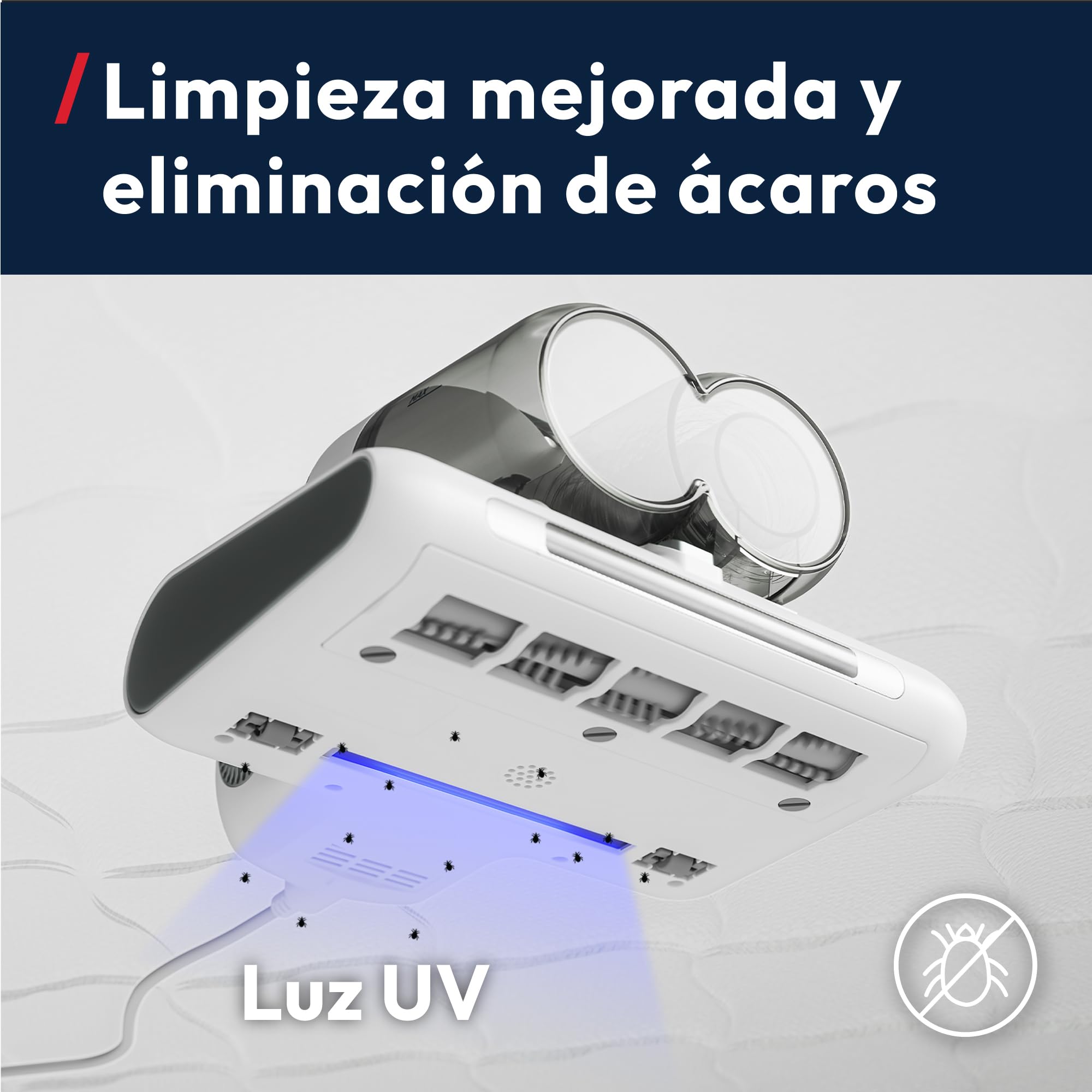 Hoover Aspirador de Mano HMC5 para Colchones: limpieza eficaz, 4 funciones automáticas: Beat&Roll, aspirado, luzUV y secado. Modelo ligero y manejable. Elimina el polvo en colchones, sofás, tapicerías - 5
