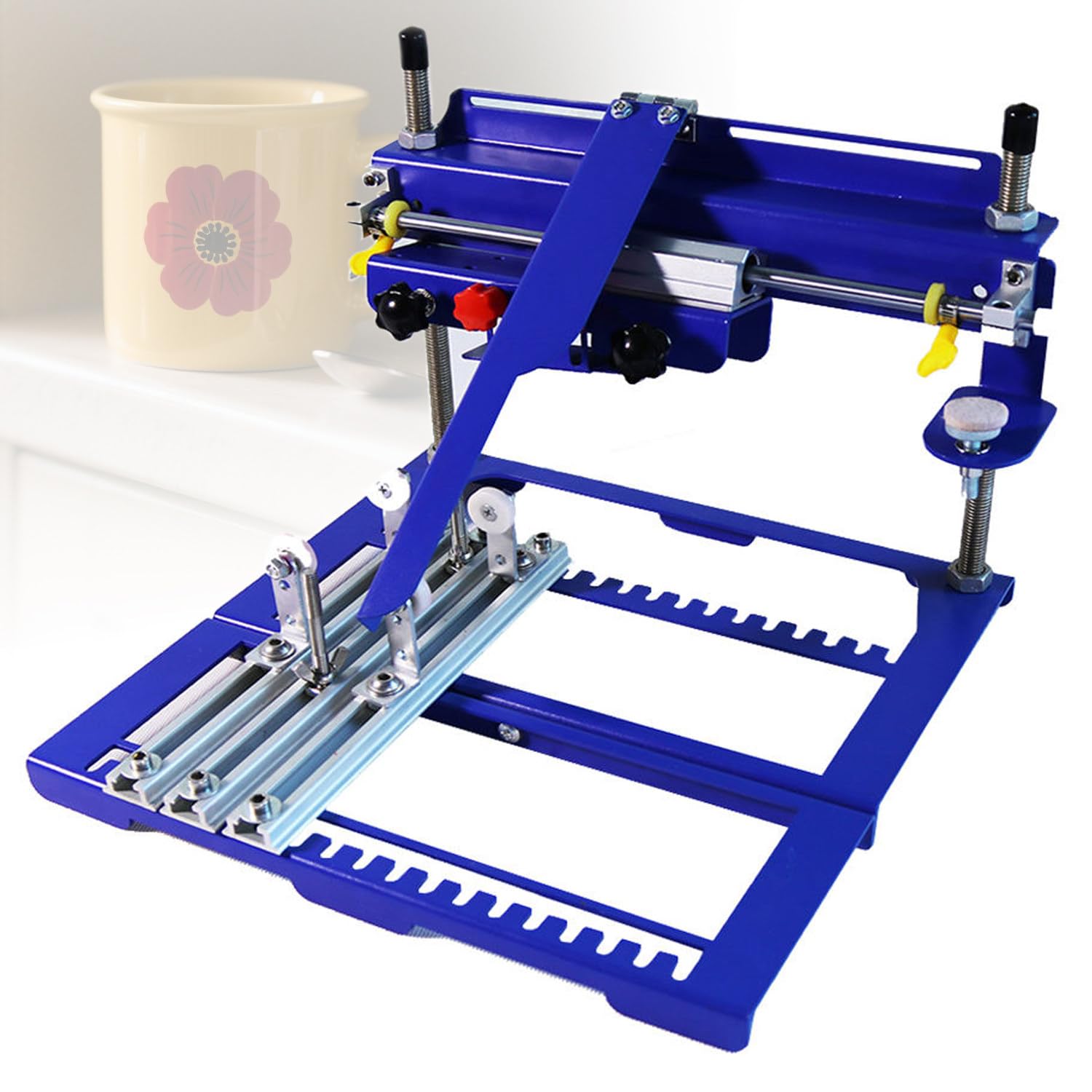 Machine de sérigraphie à poussée manuelle avec cadre 35 mm pour flacons rigides