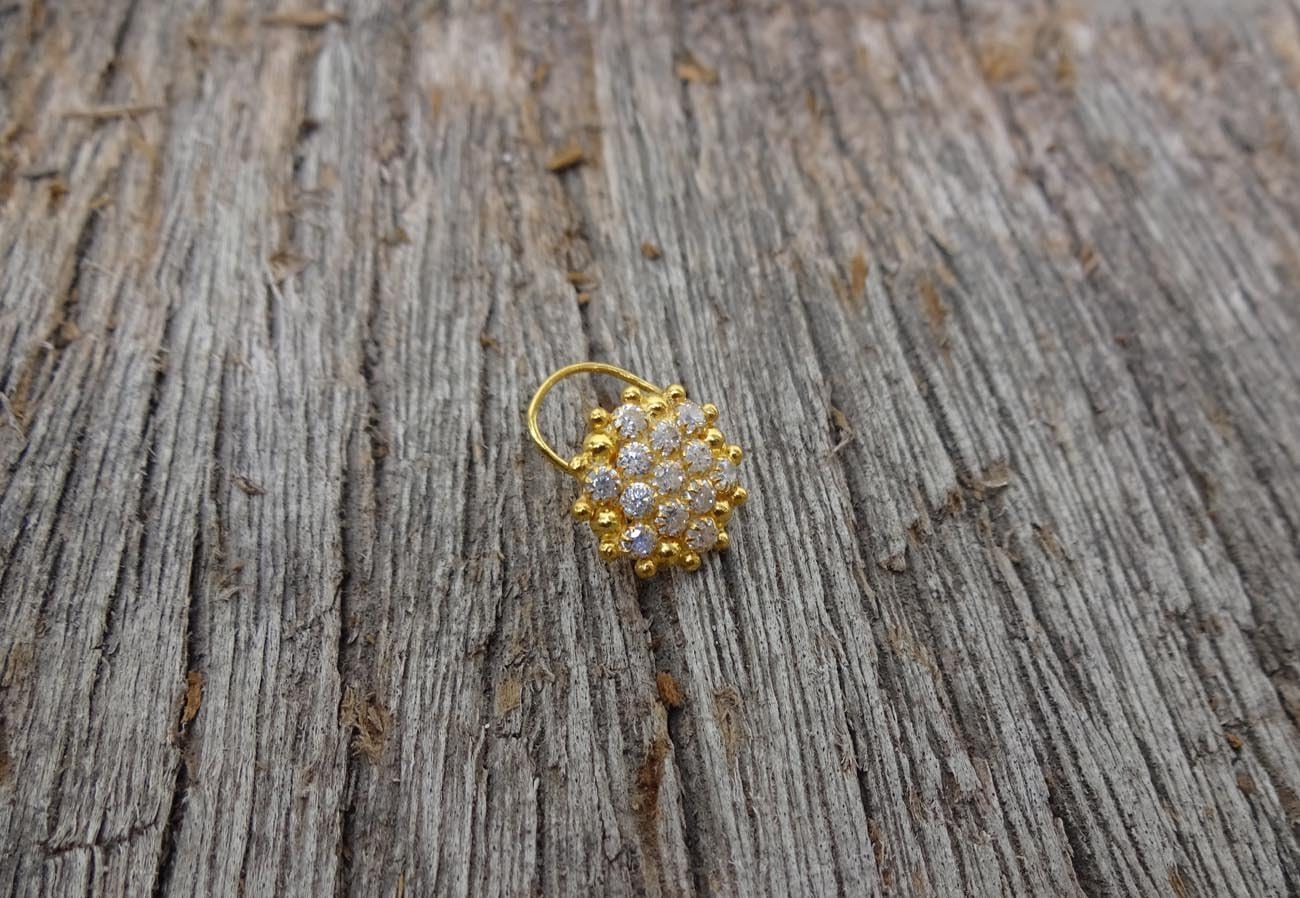 Indian Nose Stud Big Flower Nose Hoop Diamond Nose Hoop Indian Nose Ring Crock Screw Nose Piercing Crystal Nose Pin
