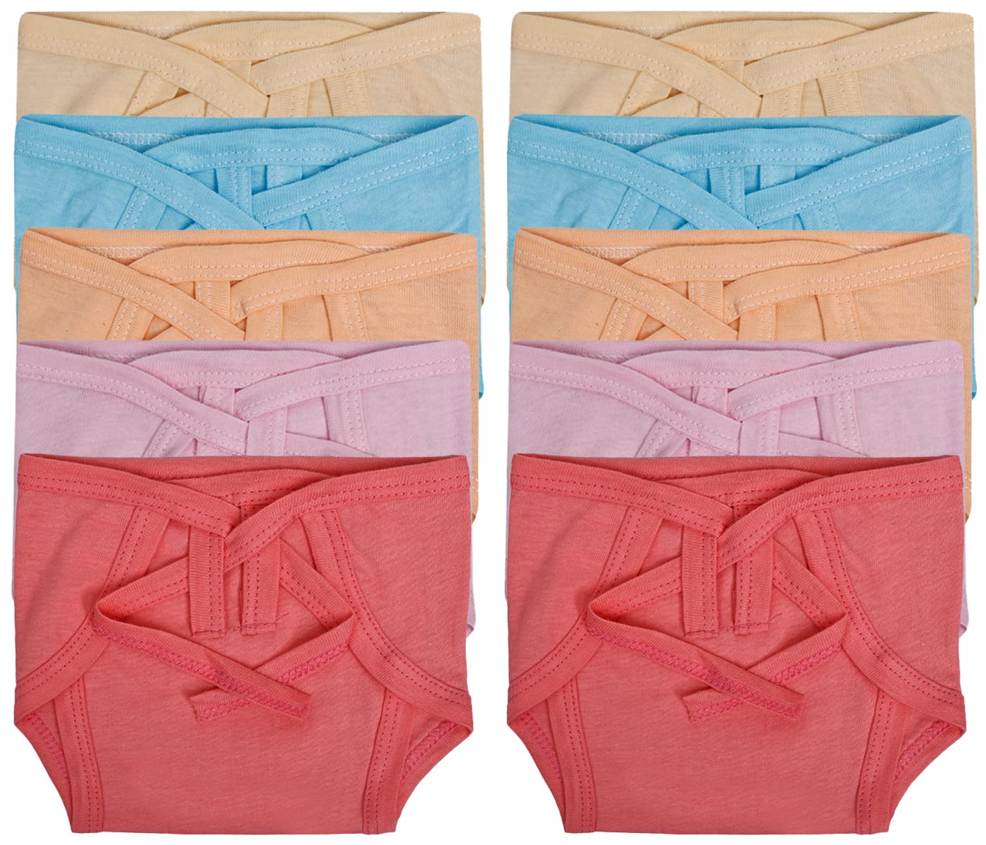 DON CARE Cotton Nappies for Newborn Baby 0-6 Months Soft Washable Reusable U-Shaped Langots Cloth Diapers for Babies Unisex Pack of 10-picture-23