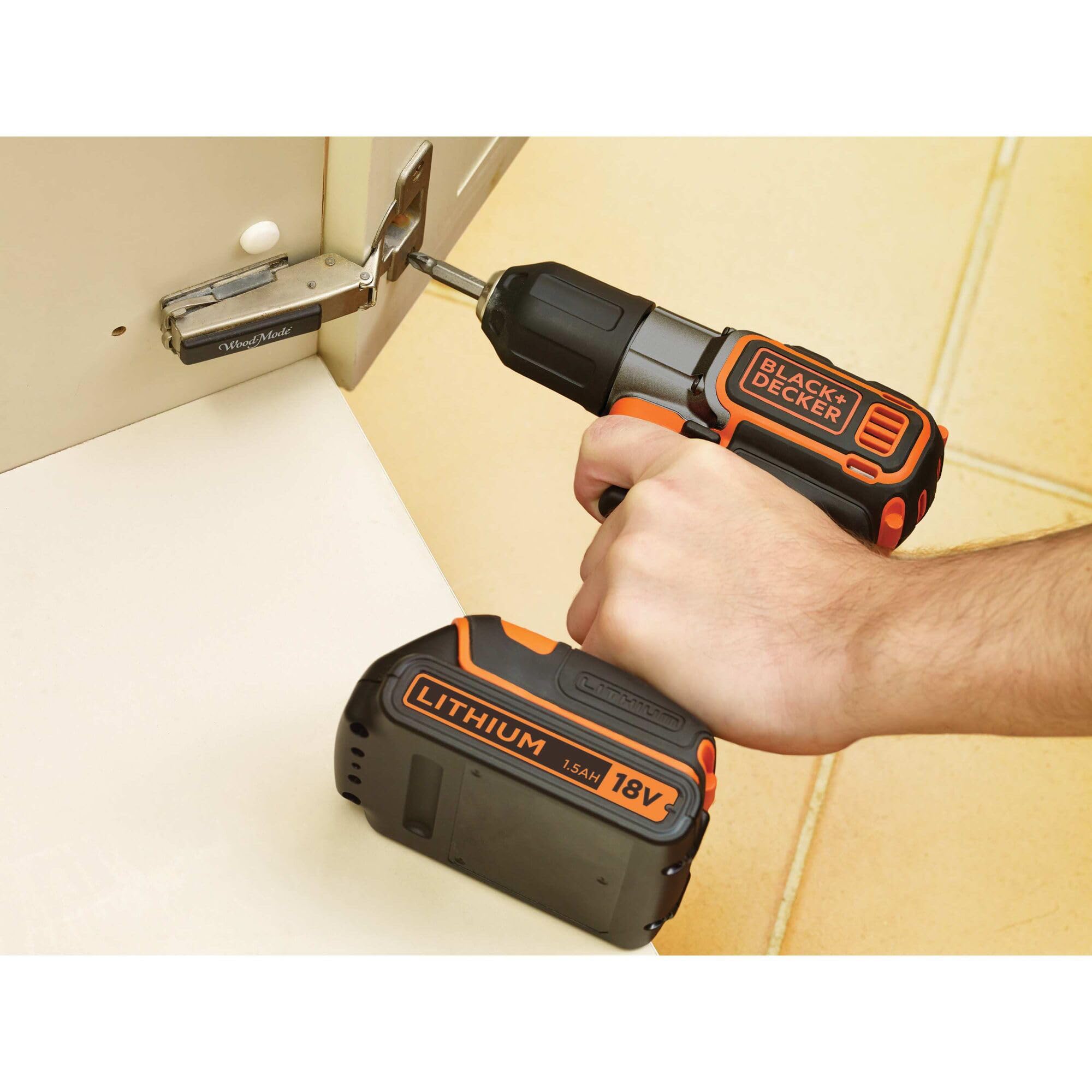 Black + Decker ASD18KB - akumulatorowa wiertarka kombi (litowo-jonowa (Li-Ion), 18 V, 300 min, czarna, pomarańczowa)