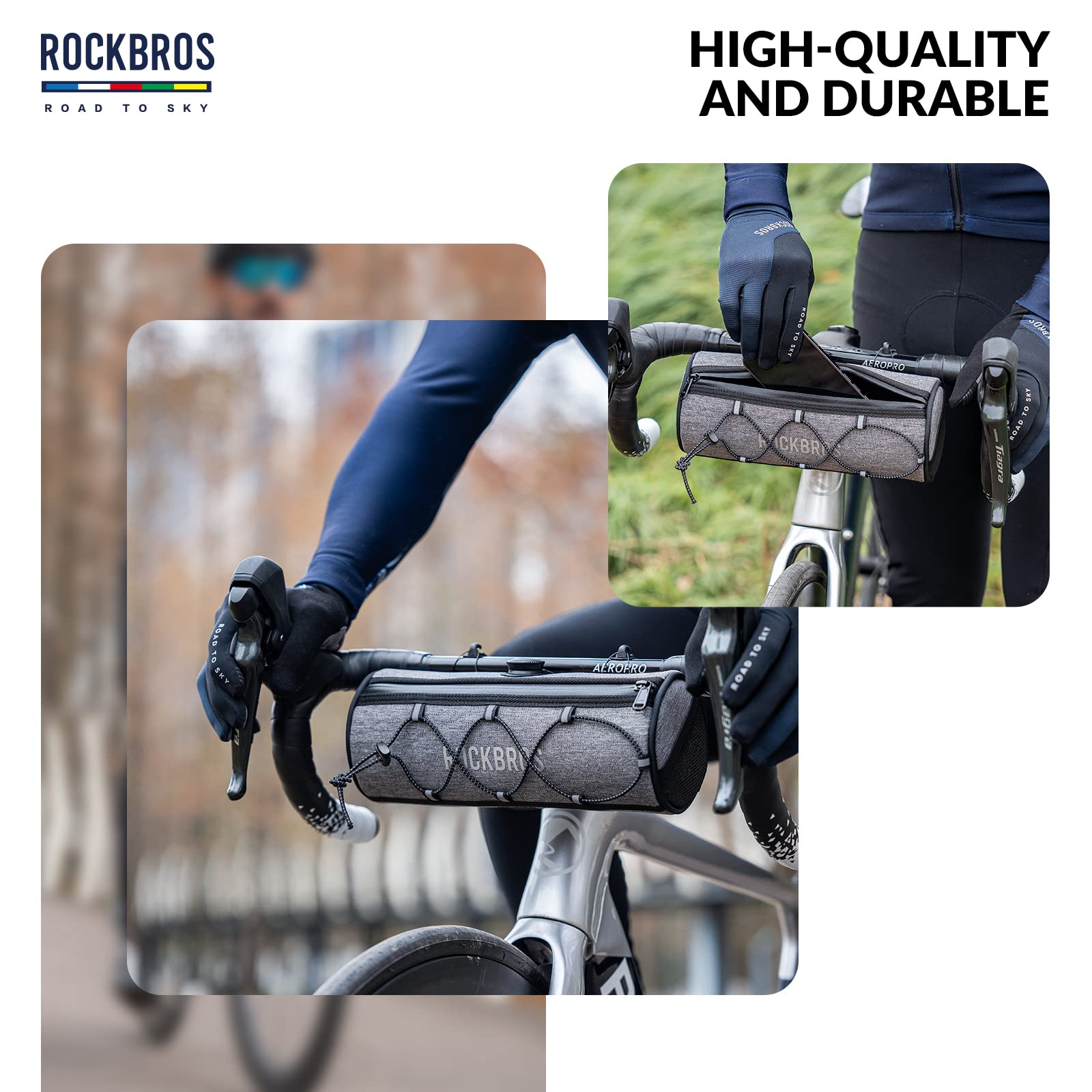 ROCKBROS Road to Sky Bolsa Manillar Bicicleta Multifuncional Bolso Delantero Bicicleta Impermeable para MTB Bicicleta Carretera 1.5L