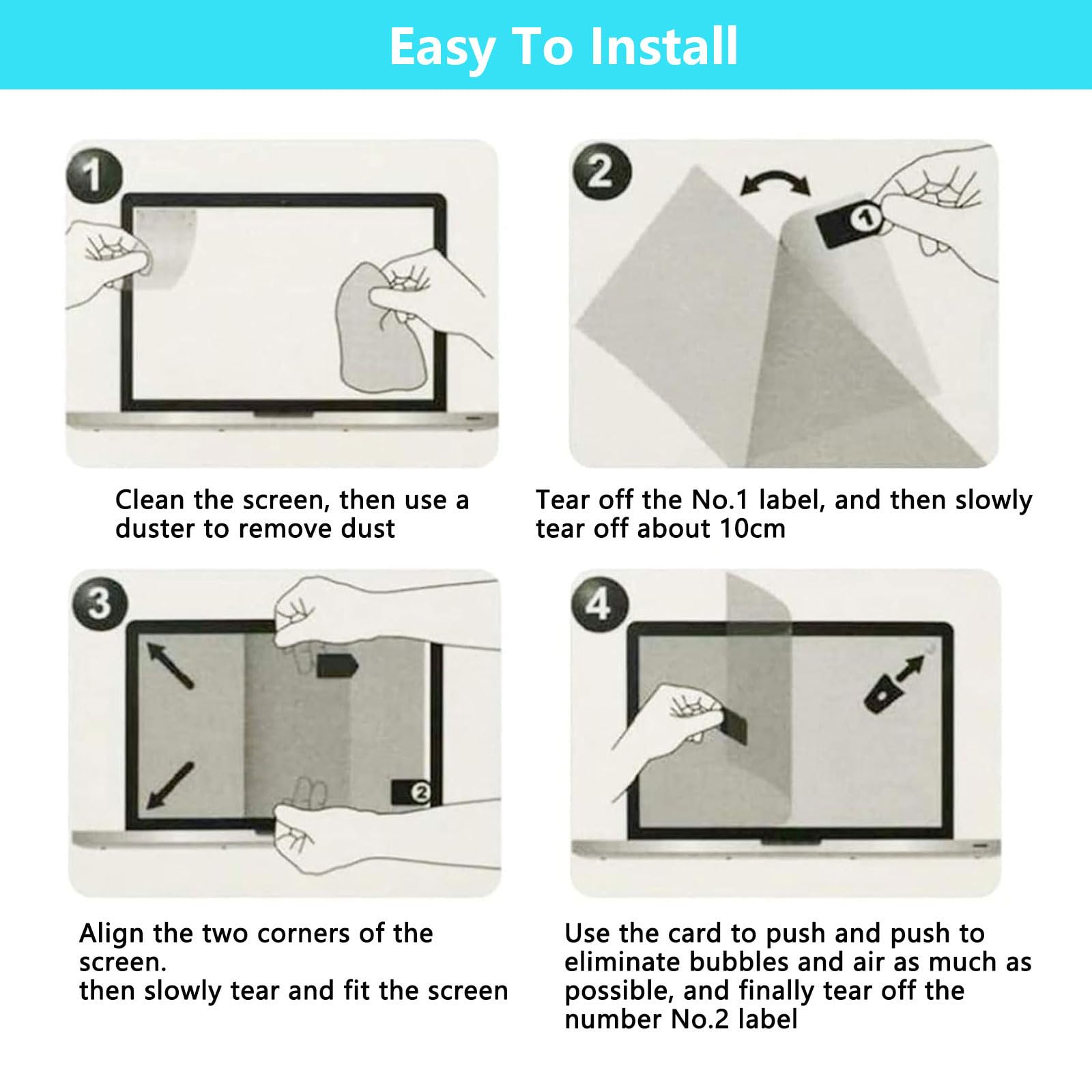 Protector De Pantalla Para TV Con Filtro De Luz Azul, Lámina Mate Resistente A Los Arañazos,Filtro Bloqueador De Luz Azul Fácil Instalación,55" 1211x682mm