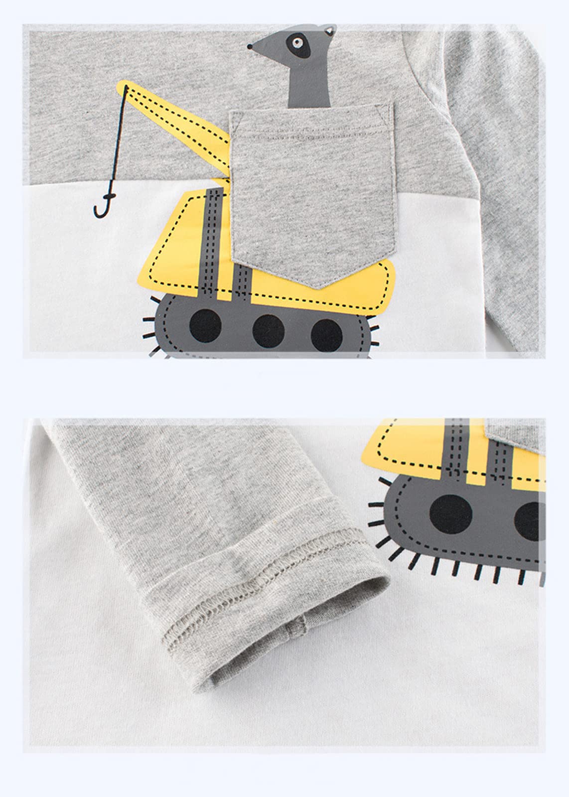 Supfans Toddler Boys Long Sleeve T-Shirts Casual Bambini e Ragazzi (Pacco da 3)
