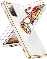 Vista 45 de LeYi para Funda de Teléfono Samsung Galaxy A13-5G: Protector de Pantalla de Vidrio Templado, Soporte Magnético Giratório de Anillo 360°, Borde Negro