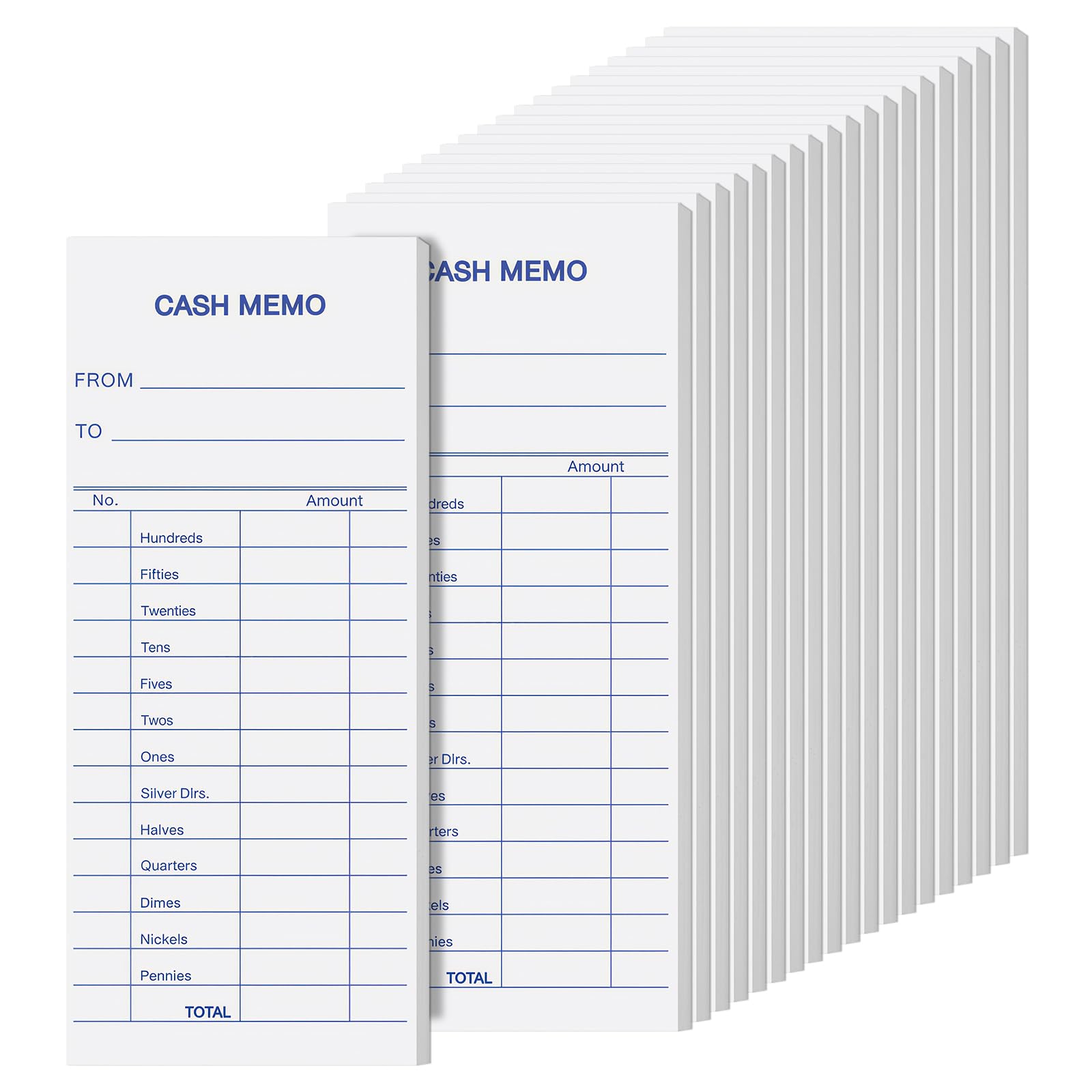 Eaasty 2000 fogli di contanti promemoria 6,9 x 15,7 cm Valuta conteggio monete fogli record conservazione moduli di deposito bancario modulo imbottito Banca contanti sistema di fatturazione pad