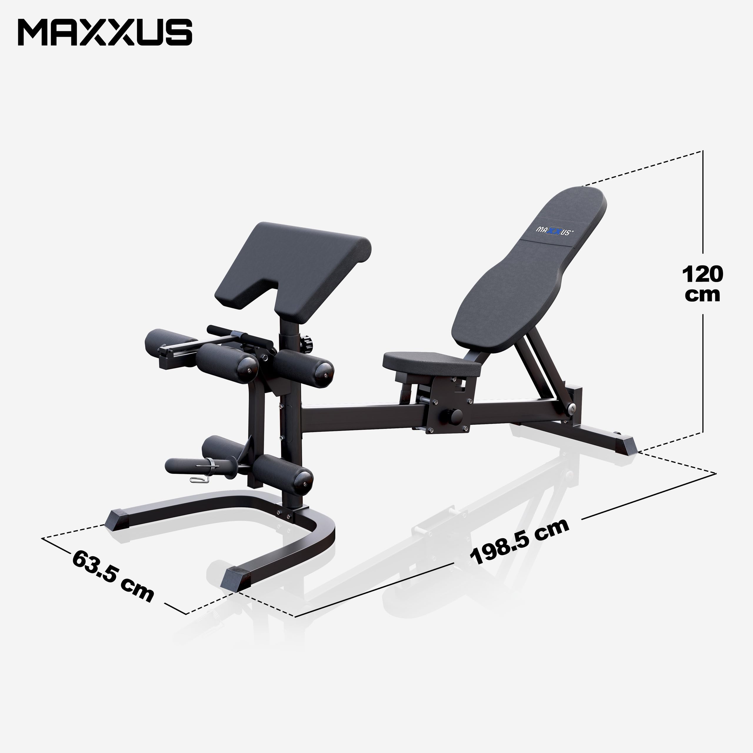 MAXXUS Multipresse 9.1 - Multifunktional, mit Hantelbank, Klimmzug, Latzug, Ruderzug, Beinpresse, Butterfly, Dip Station, Langhantel - Kraftstation, Smith Maschine, Multi-Gym, Fitness, Power Rack