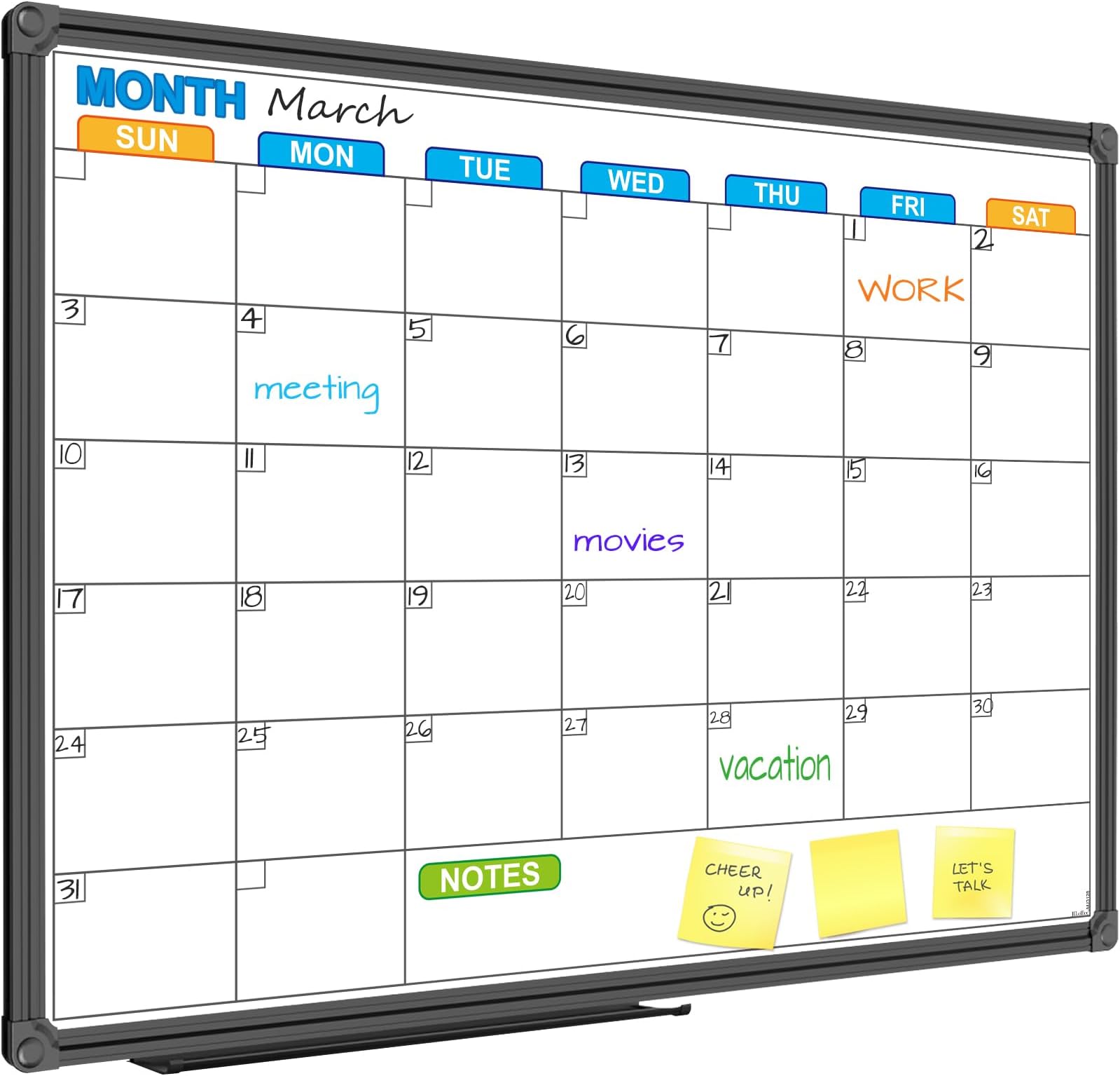 JILoffice Dry Erase Calendar Whiteboard White