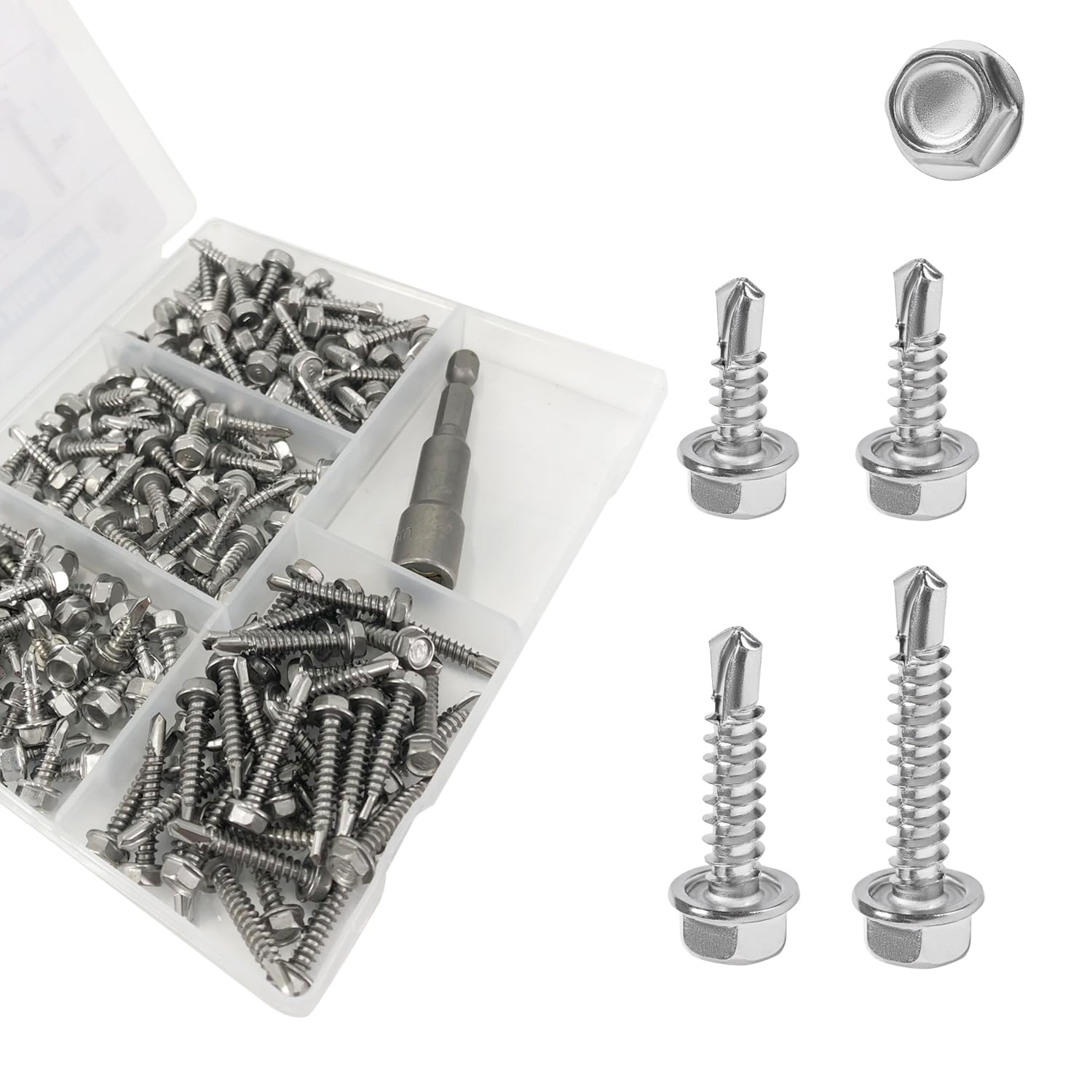QSJ Stainless Steel Sheet Metal Screws - 120 Pack -11 QSJ Stainless Steel Sheet Metal Screws - 120 Pack -11
