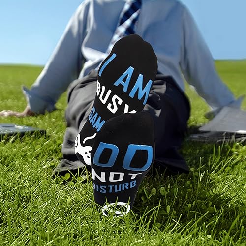 Miniatura 4 de QAPIZM Do Not Disturb I'M Gaming Socks, Teen Boys Gift Teenage Stocking Stuffers Gamer Sock for Men, Father, Dad, Grandson