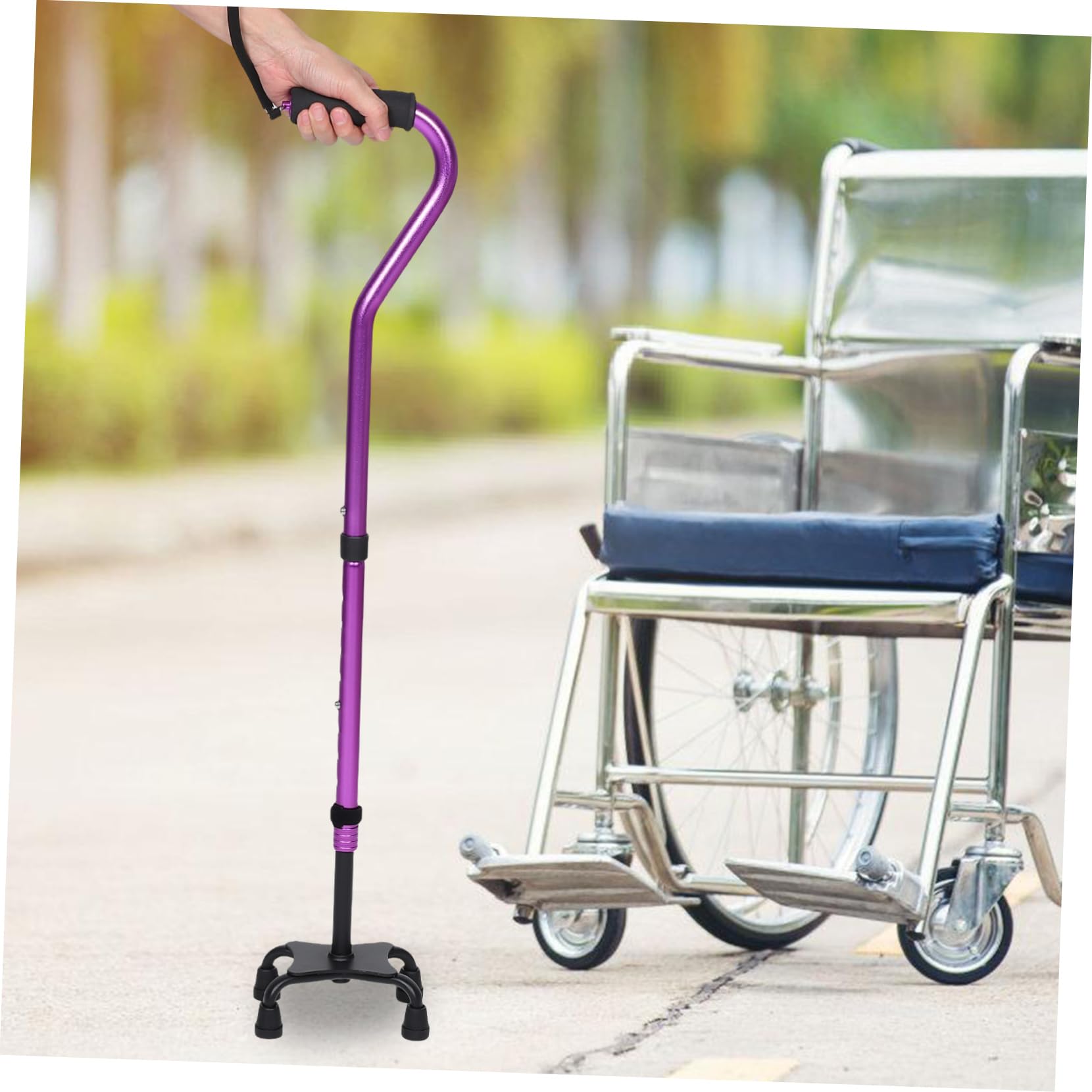 Healvian Muletas Bastón con Mango Acolchado Bastón con Soporte para Muñeca Herramientas De Movilidad para Mayores Bastón Ajustable para Mujeres Bastón para Caminar Sin Mango