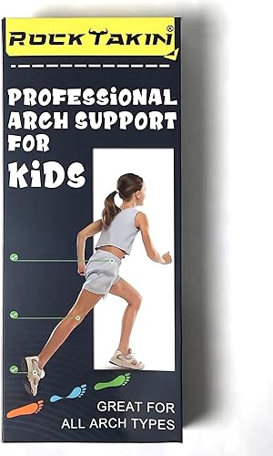 Miniatura 7 de ROCKTAKIN - Plantillas ortopédicas para niños con soporte de arco para fascitis plantar, fuerte apoyo para el arco alto de los niños, alivio del