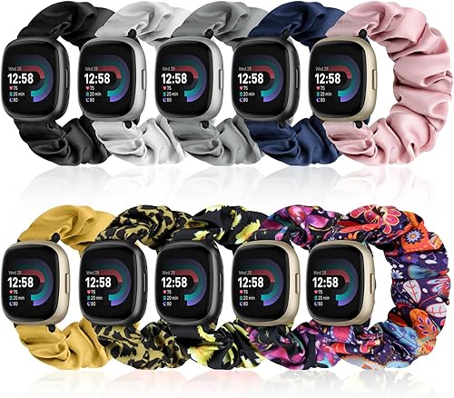 Banda elástica de nailon compatible con Fitbit Versa 3Fitbit Versa 4Fitbit SenseSense 2 bandas para mujeres y hombres, correa deportiva elástica