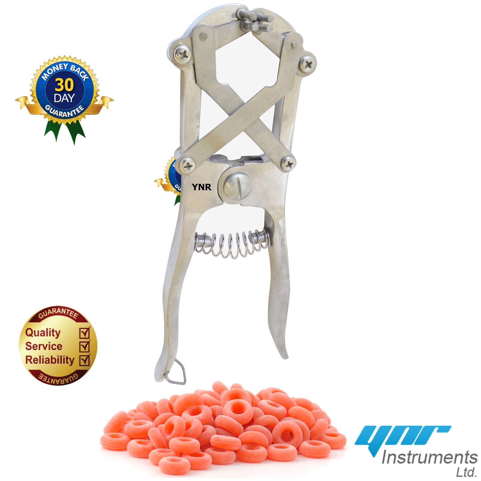 Pinza Per Castrazione Maiale Con Anelli Di Gomma - Kit Metallico