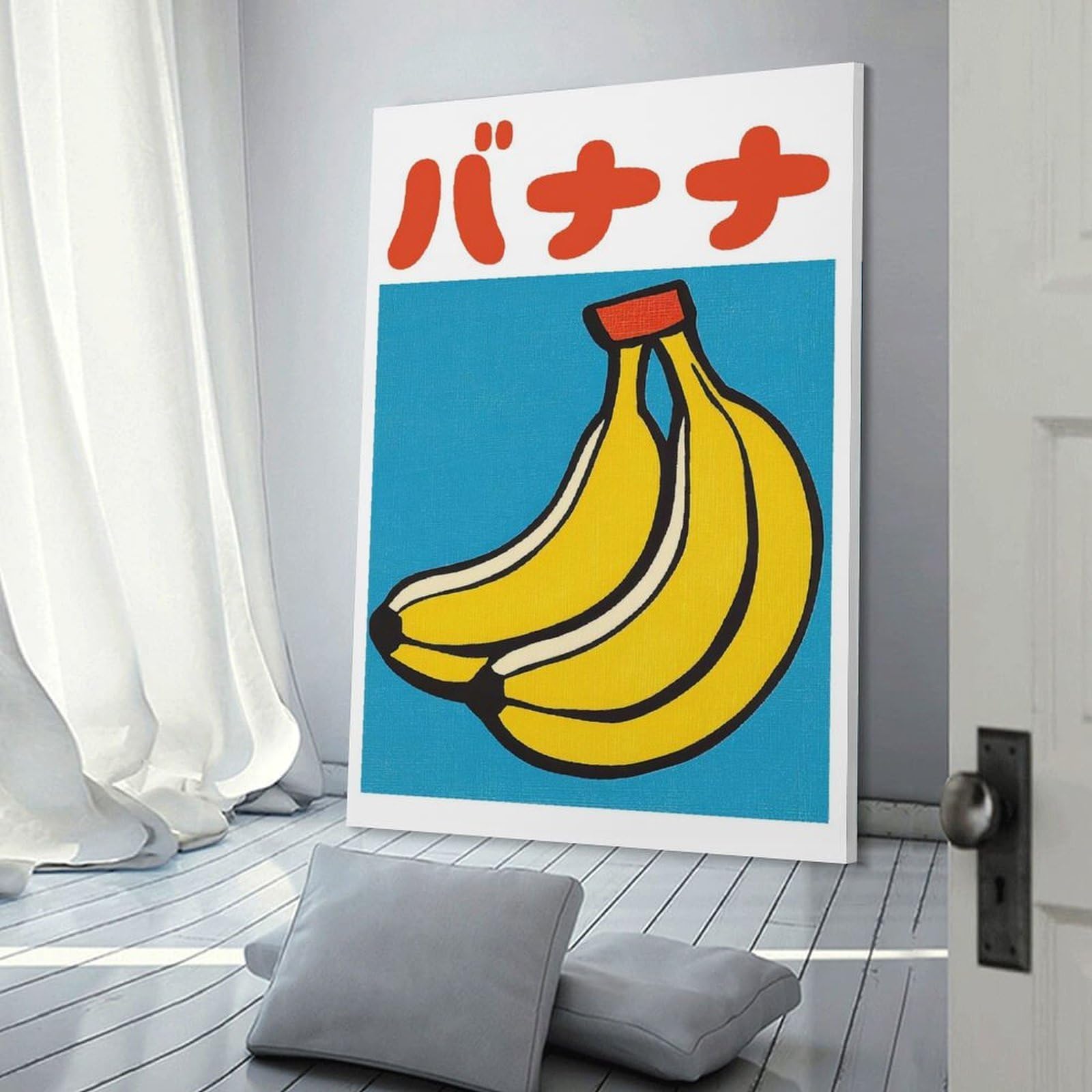 Junmoney Frame-Style-21 Decorative Wall Artwork Banana Japanese Fruit Art Print, 16X24inch(40X60cm), For Sofa Walls, Lounge Or Home Corners, Modern Wall Decor For Cosy Interiors