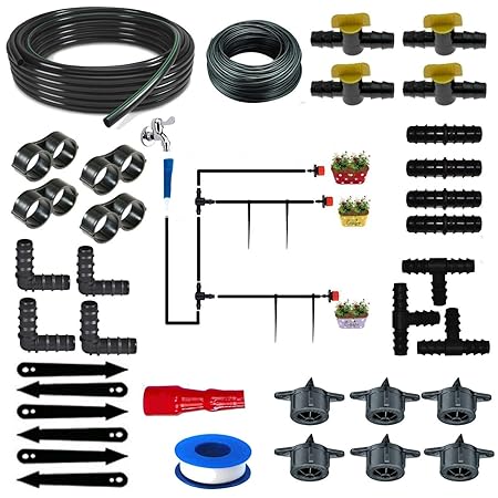 CINAGRO Plants Drip Irrigation Kit | Watering Kit for Home Garden, Farming & Agriculture Purposes (10 Plants Kit)