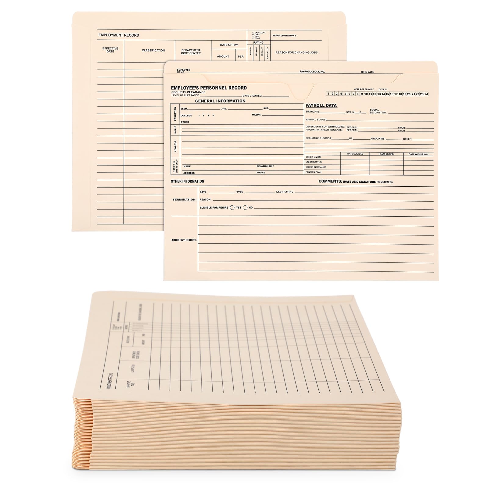 ▼Personnel Systems and Records Third ed. Amazon.com : Glenmal 100 Pack Personnel Record Jacket Flat