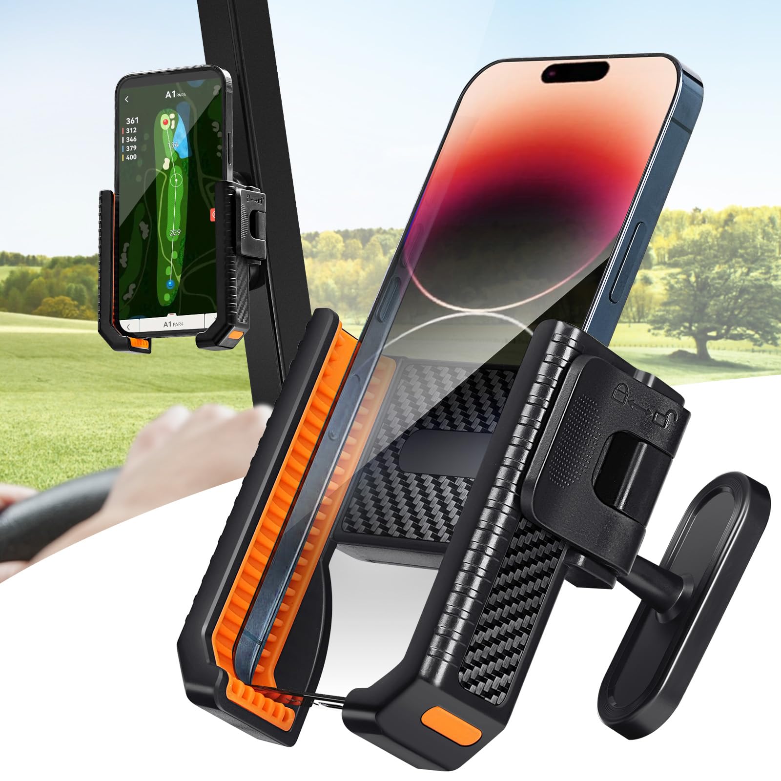 Benlari Magnetic Golf Cart Phone Holder with N52 Magnets for Cellphone Golf Cart