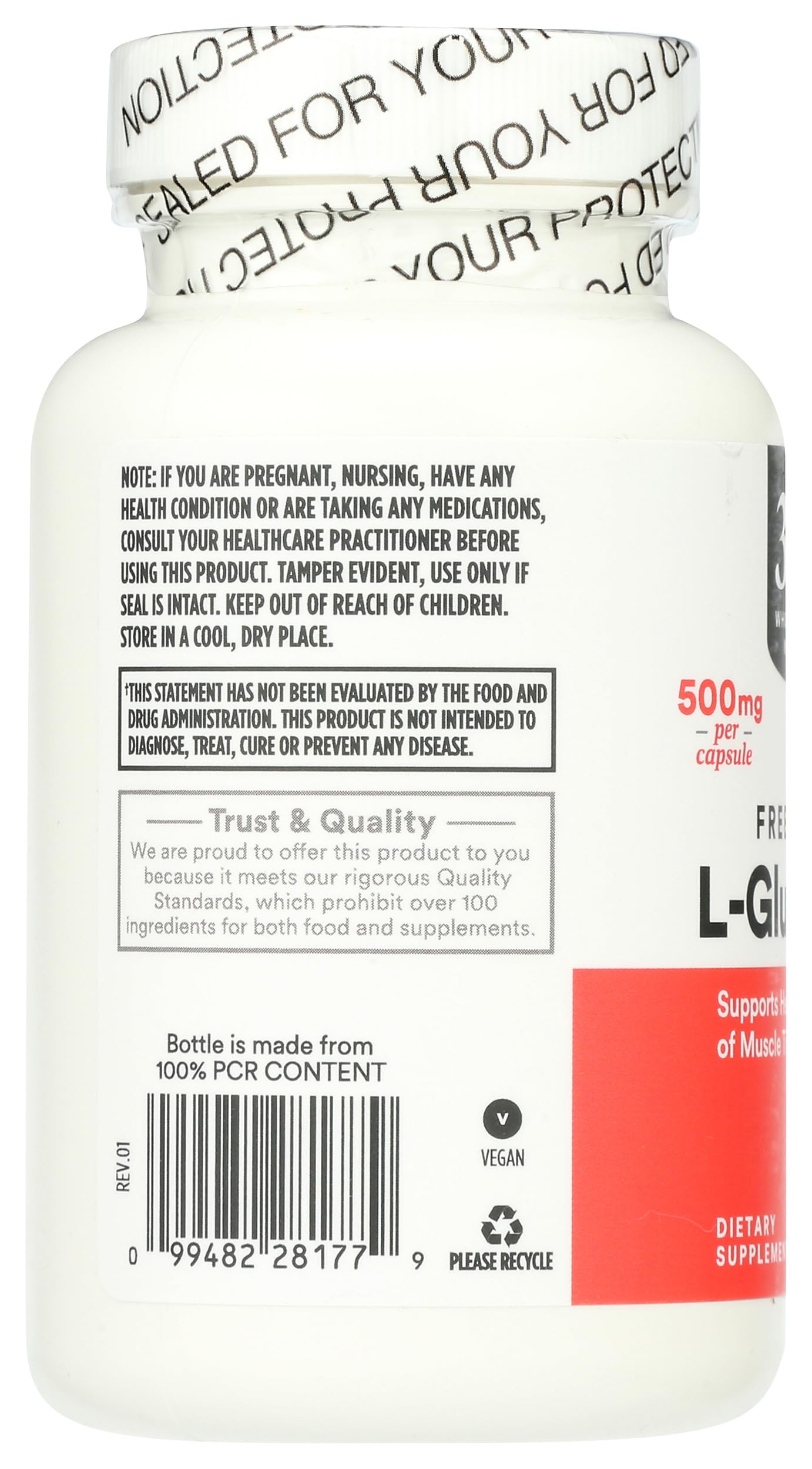 365 by Whole Foods Market, L-Glutamine 500mg, 100 ct — Amazon image 3