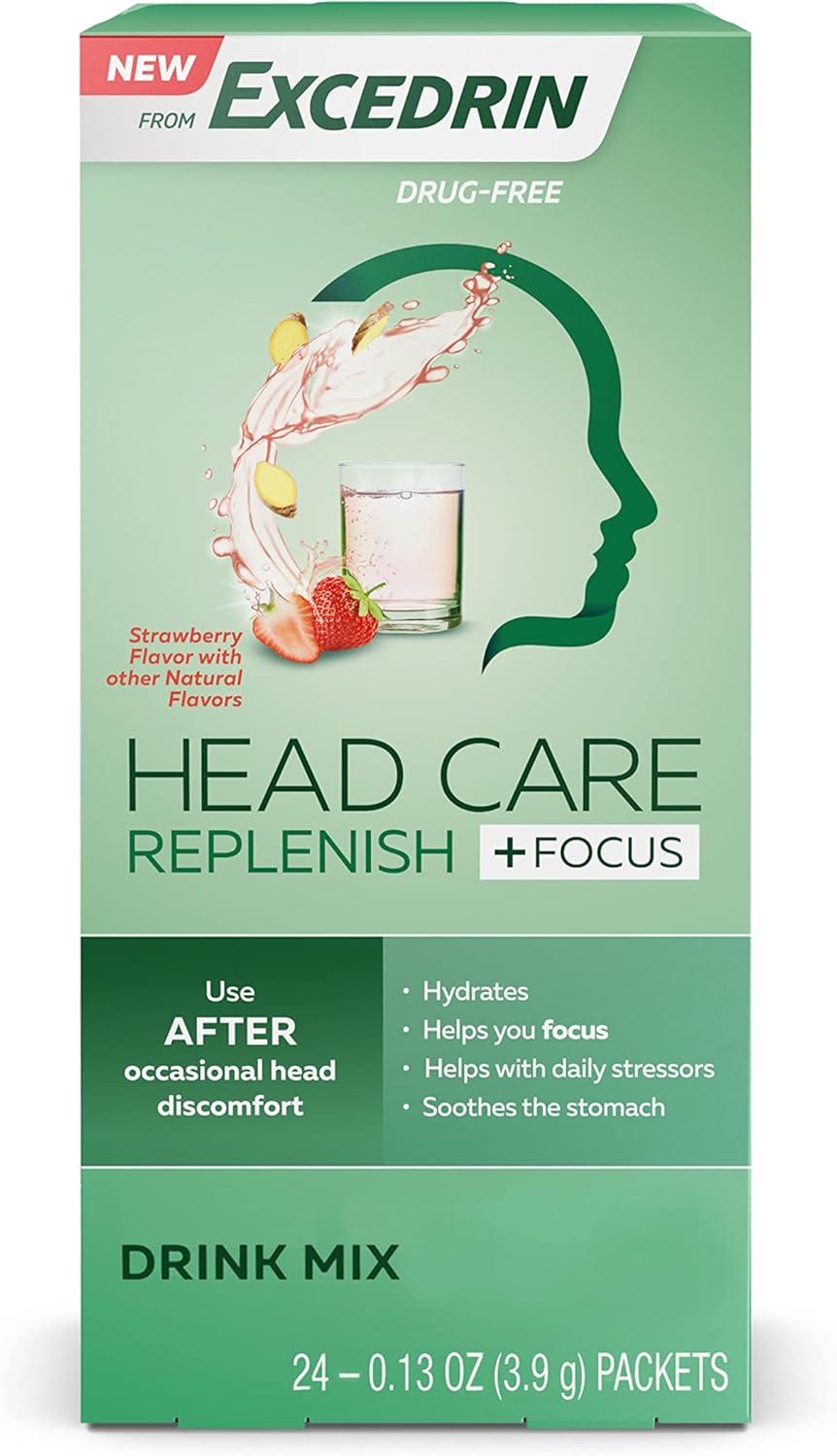Excedrin Head Care Replenish Plus Focus From Excedrin Drink Mix with Electrolytes, L