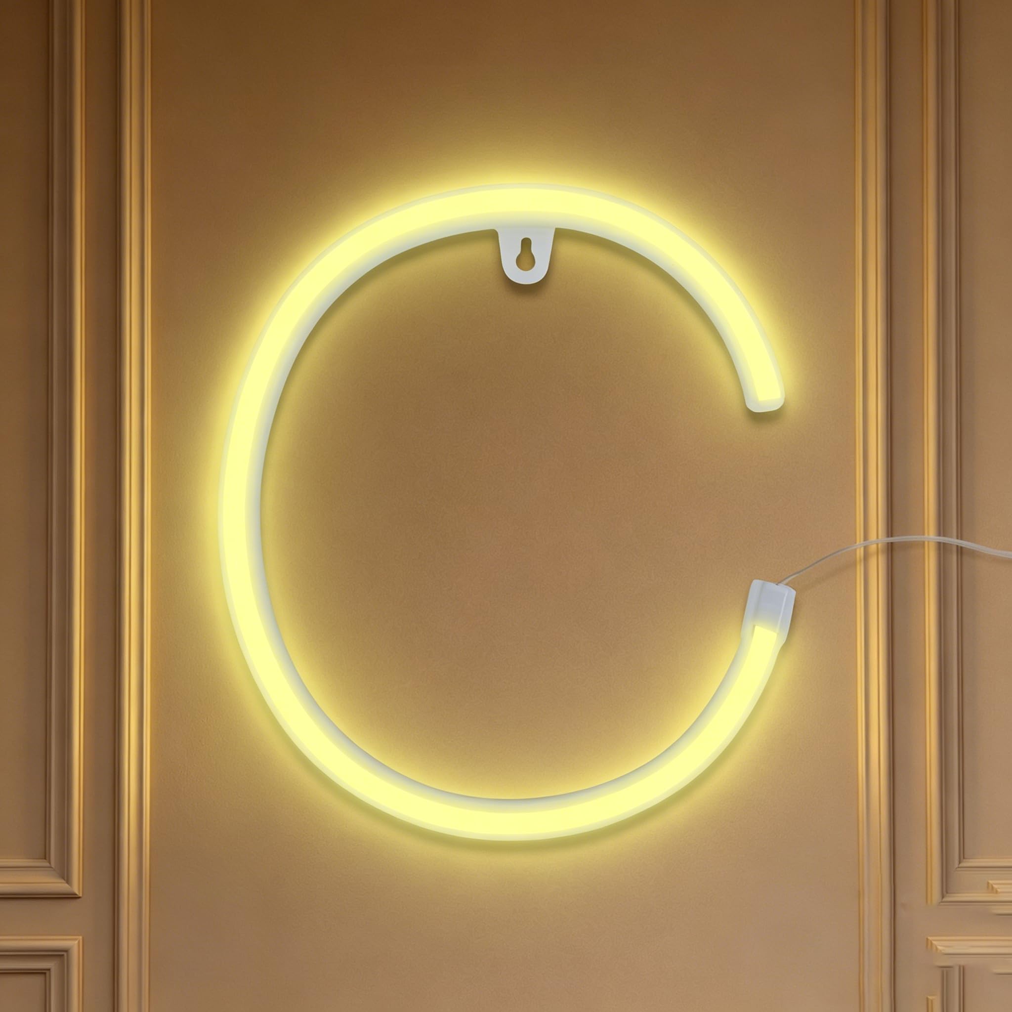 Letter Neon, LED Neon Light Sign, 22cm Alphabet Neon Wall Light Sign, Warm White LED Letter Lights, USB/Battery Operated for Birthday Party, Wedding, Christmas — image 1
