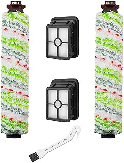 1785 2306A Crosswave Pet Pro Replacement Parts for Bissell Crosswave Roller Brush Replacement and Crosswave Replacement Filter (2 Multi-Surface Pet Brush Rolls+2 Filters)