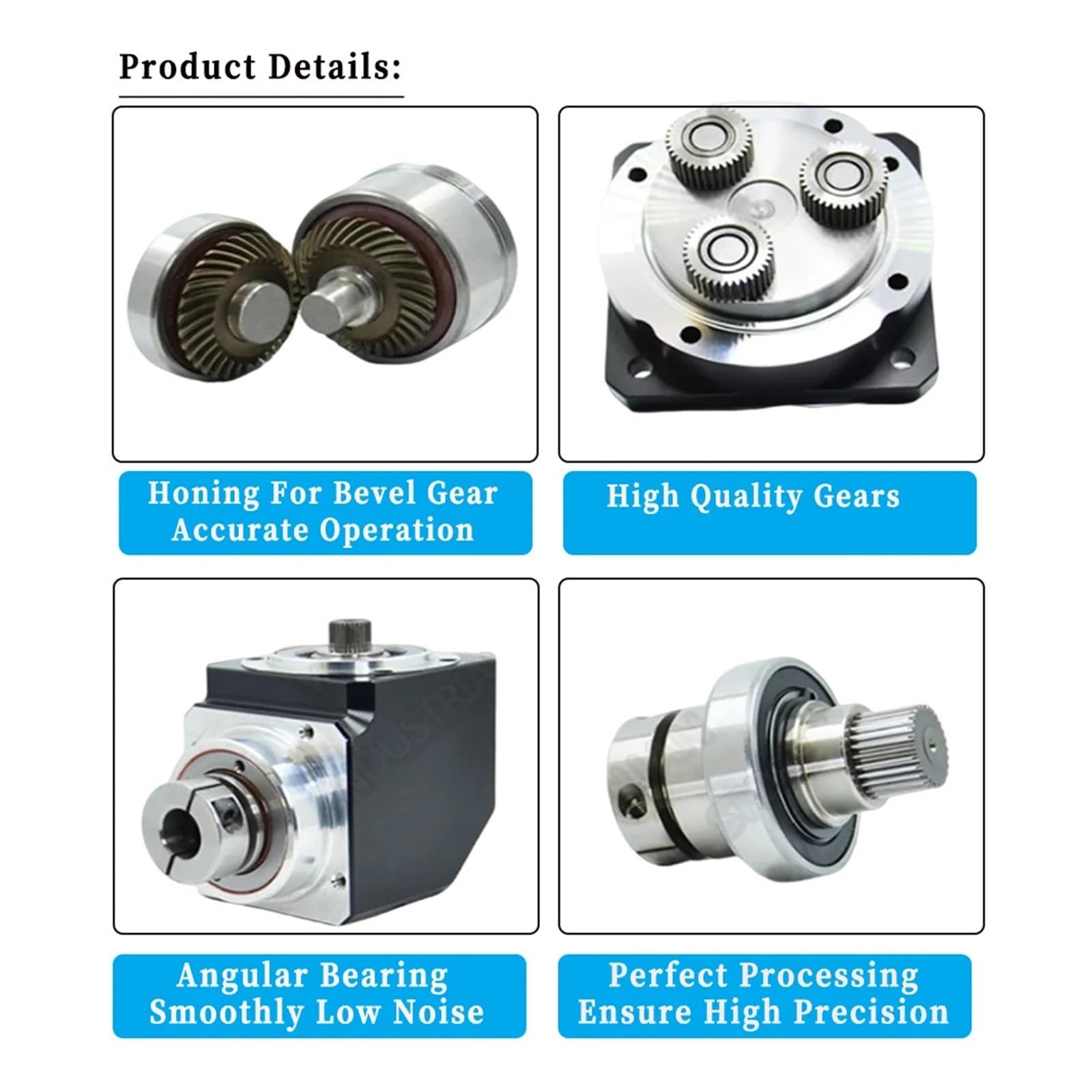 Planetary Reducer 90 Degree Right Angle Planetary Reducer Gear 10 ?Arcmin Ratio 3:1~100:1 for Nema23/Nema34 60/80/90/110/130mm Servo Motor Gearbox(PVF090-16mm Input,Ratio 70 to 1)