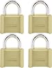 Master Lock Encrypted Lock, Indoor and Outdoor Padlock, Resettable Encrypted Cabinet Lock, 4 Packs, 175EC4, Gold