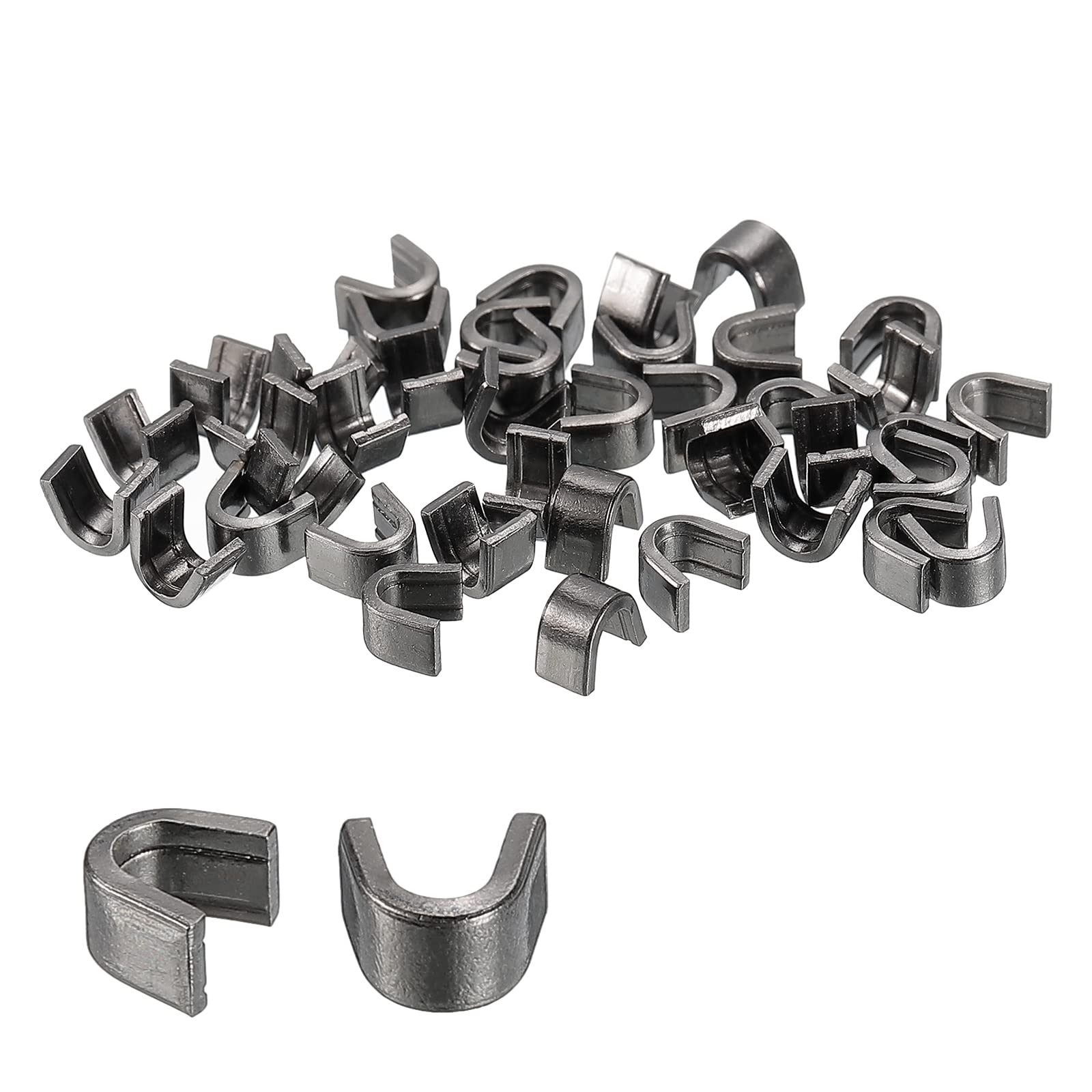 Sourcing Map 100Pcs Fermeture Éclair Glissière Retenue, #10 U Forme Supérieur Bouchons Pour Sacs Manteaux Vestes Fermé Fermeture Éclairs Remplacement, Métallique Noir