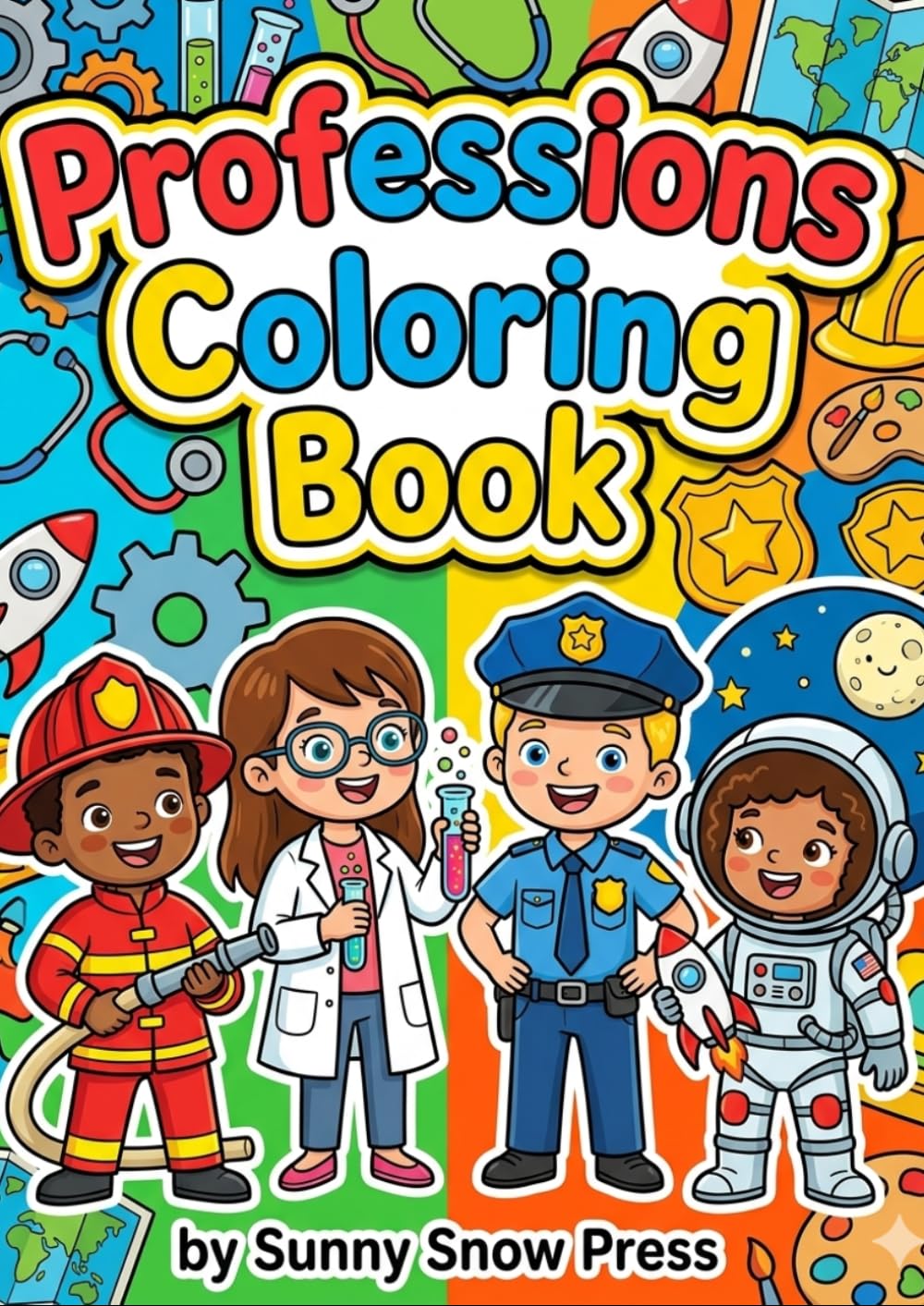 Professions Coloring Book: Big and Easy Career Illustrations for Kids Ages 4-8 – Explore Firefighters, Doctors, Astronauts, and More!