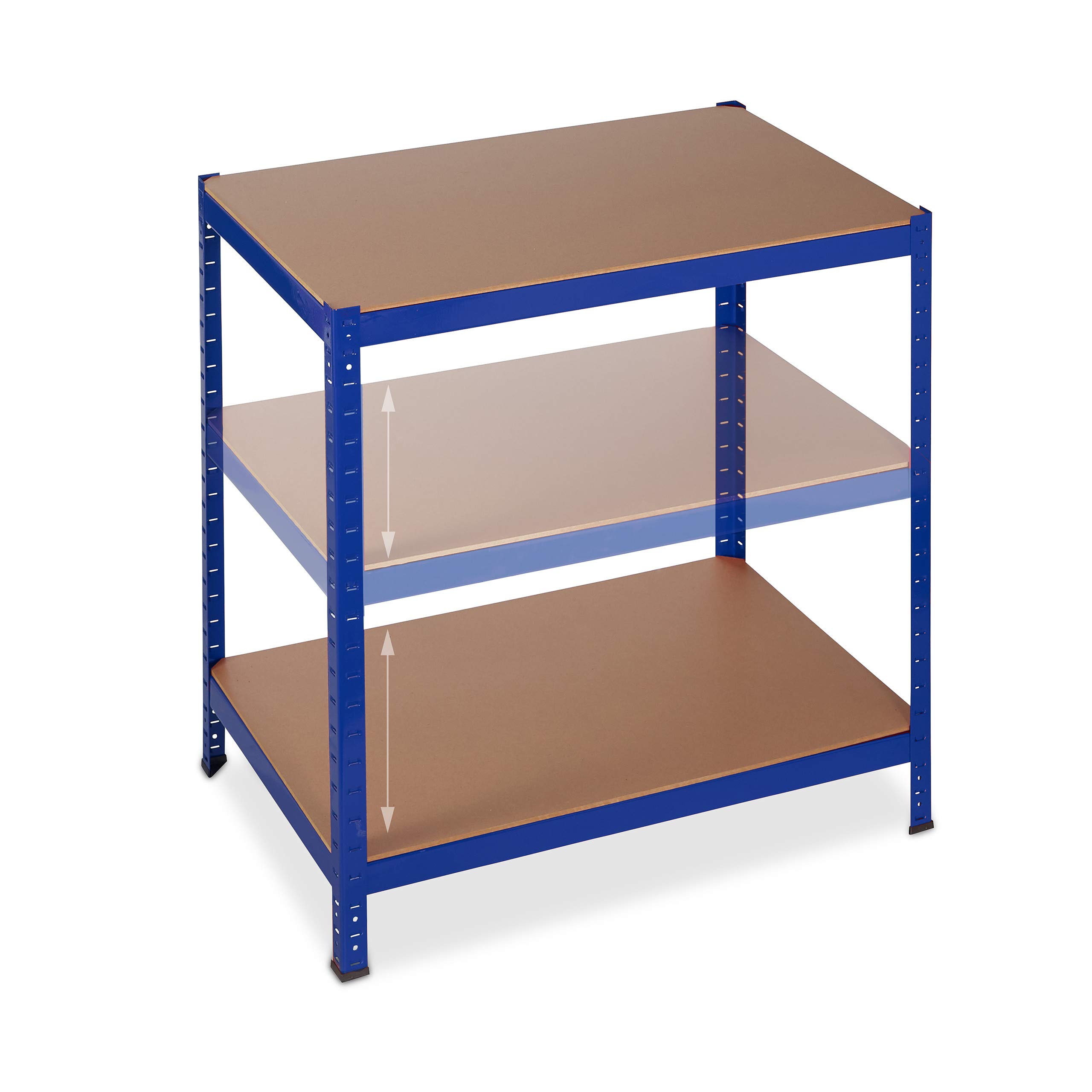 Relaxdays Regał do dużych obciążeń 1060 kg 4 poziomy stal 180 x 90 x 60 cm niebieski