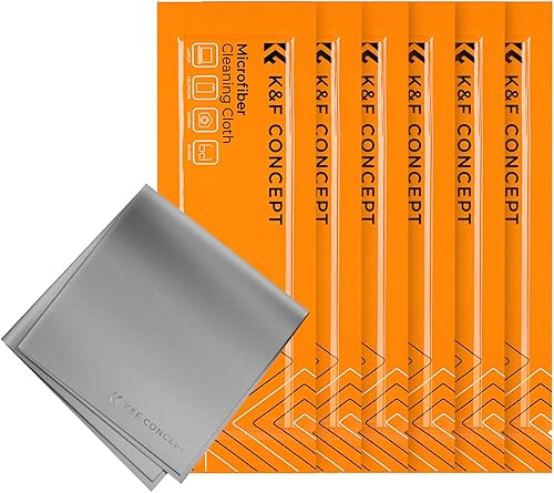 K&F Concept Paquete de 6 paños de limpieza de microfibra, paño de limpieza de lentes para limpiar lentes de cámara, lentes, pantallas, cámaras,