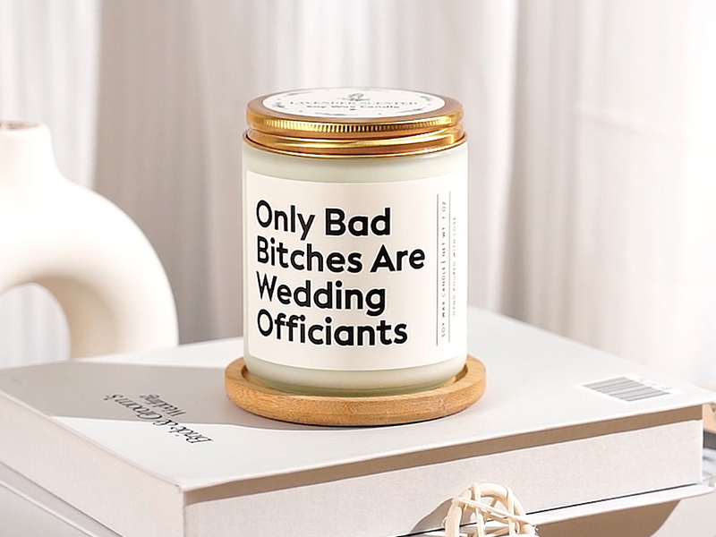 Funny Wedding Officiant Gift- Only Bad Bitches are Wedding Officiants- Lavender & Eucalyptus Scented Soy Candle- Perfect Officiants Proposal Gift & Thank You Present for Weddings, 7oz