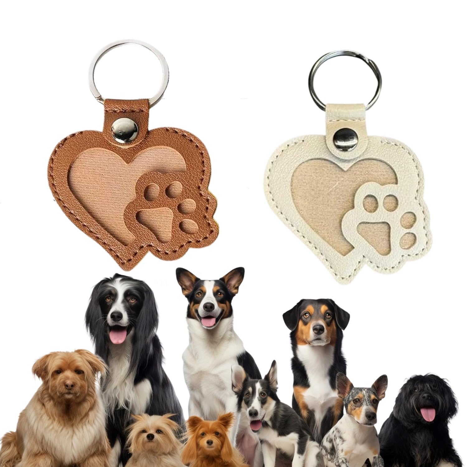 Srumvoat 2 Pack Personalised Pet Hair Keepsake Box, Custom Pet Memorial Keyring for Dog Hair or Cat Fur Pets Remembrance Gift