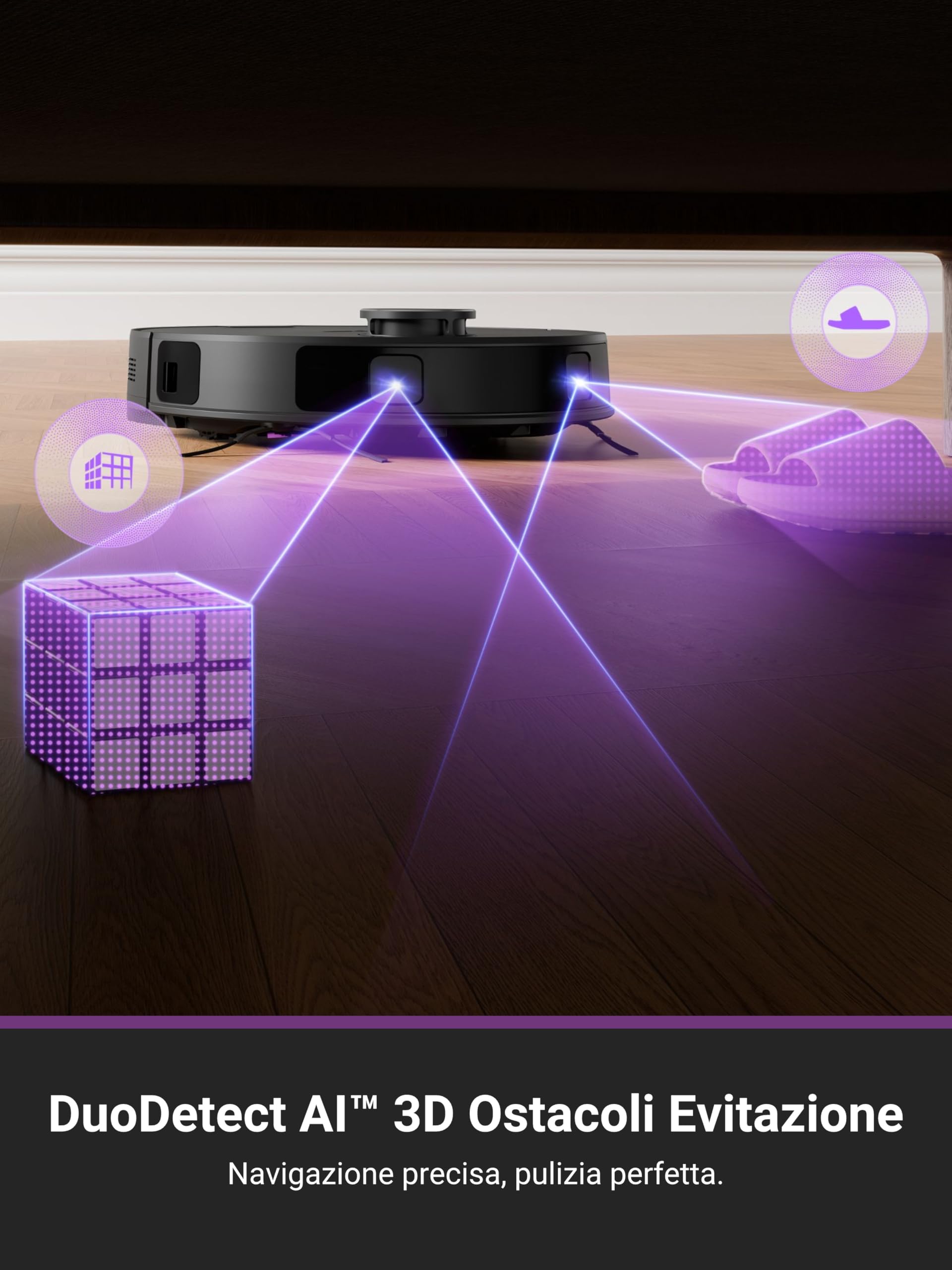 Eureka E20 Plus Robot Vacuum Cleaner ze stacją bez worka, 8000 Pa, automatyczne opróżnianie, akumulator 180 min, DuoDetect AI 3D unikanie przeszkód, do dywanów i sierści zwierząt domowych