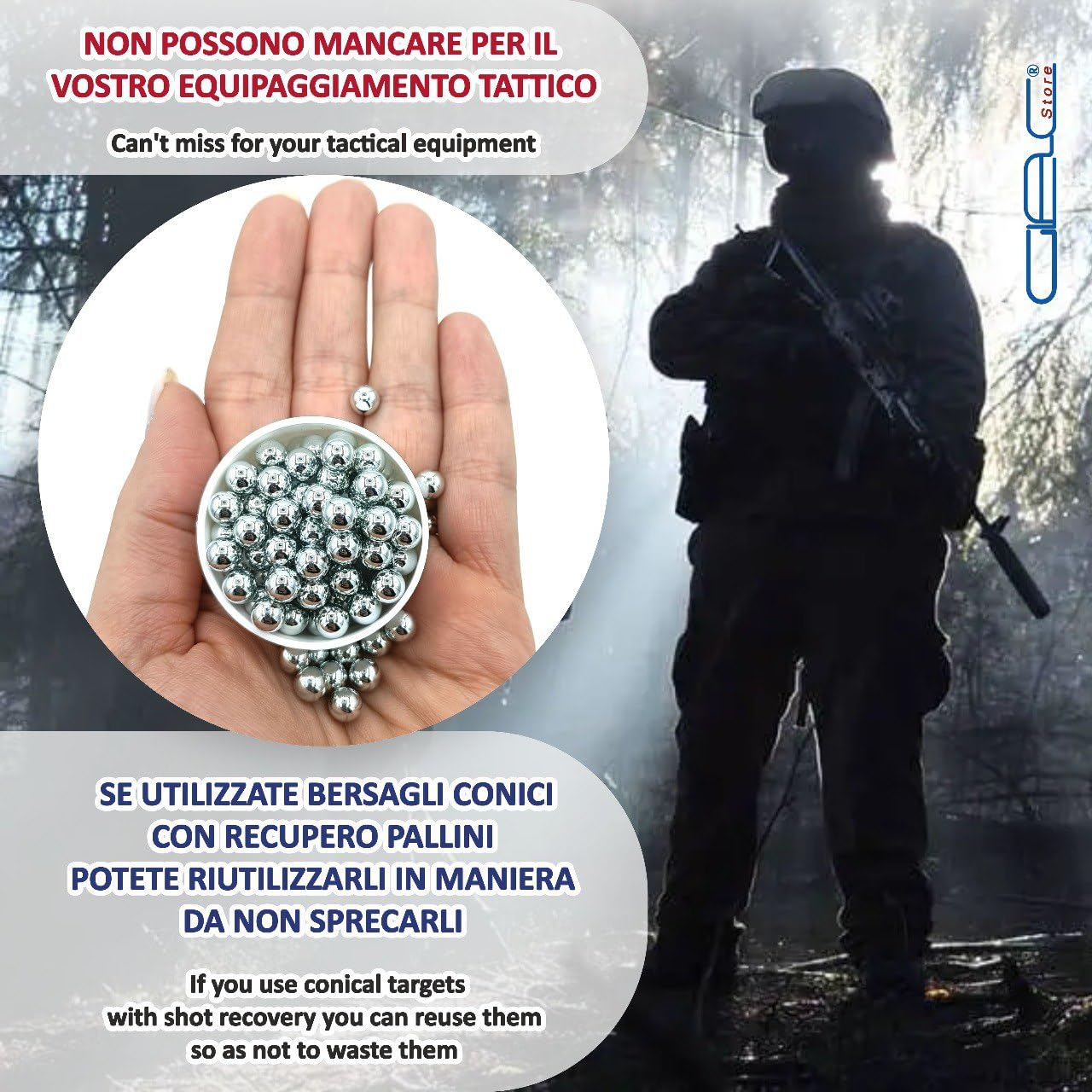 250 Pz Pallini in Acciaio Metallo da 6 mm per Softair Soft Air Pistole Fucili 0,80 Grammi Calibrati per Airsoft