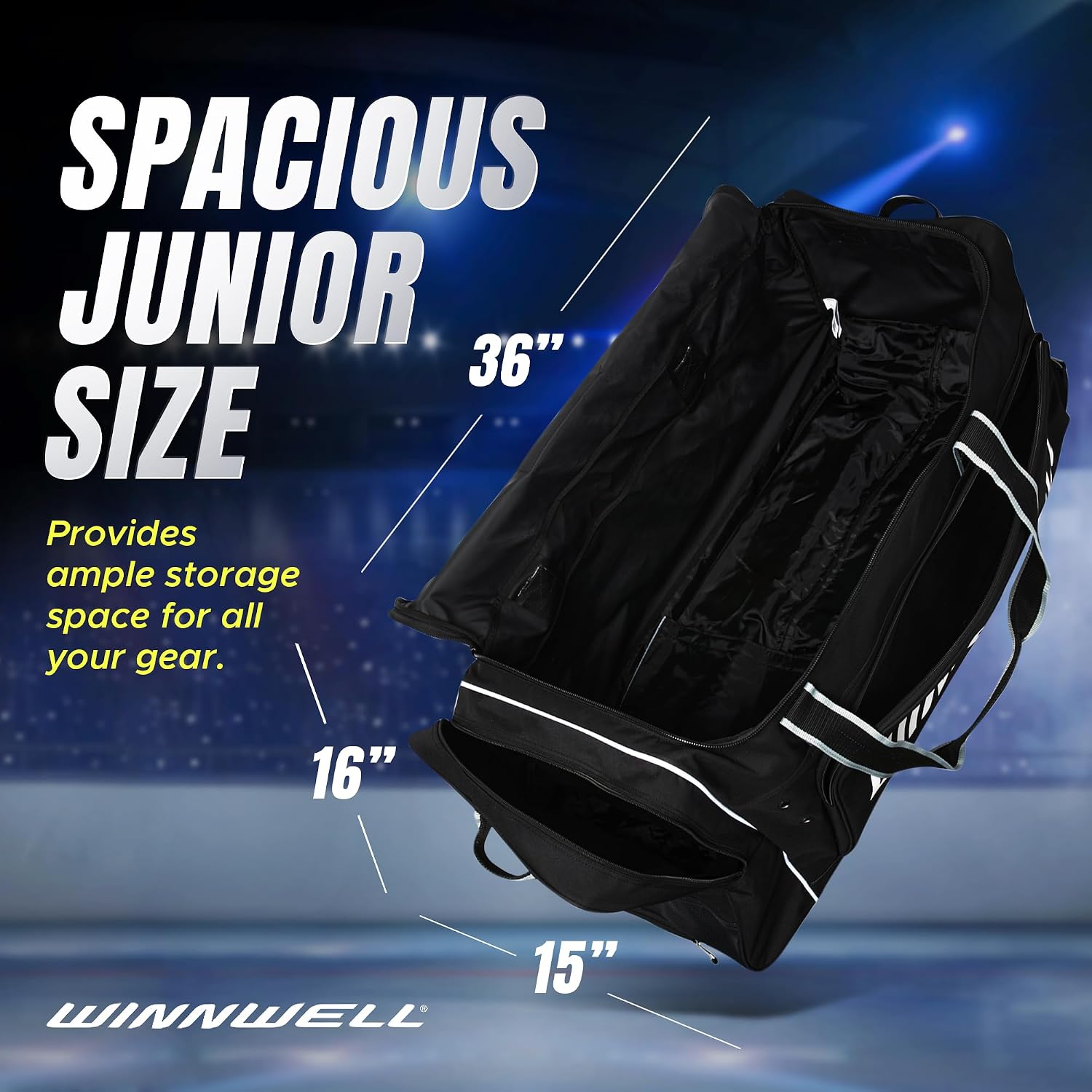 Winnwell Premium Carry Hockey Bag - Equipment Bag with Mulitple Pouches - Great for Carrying Sport Gear