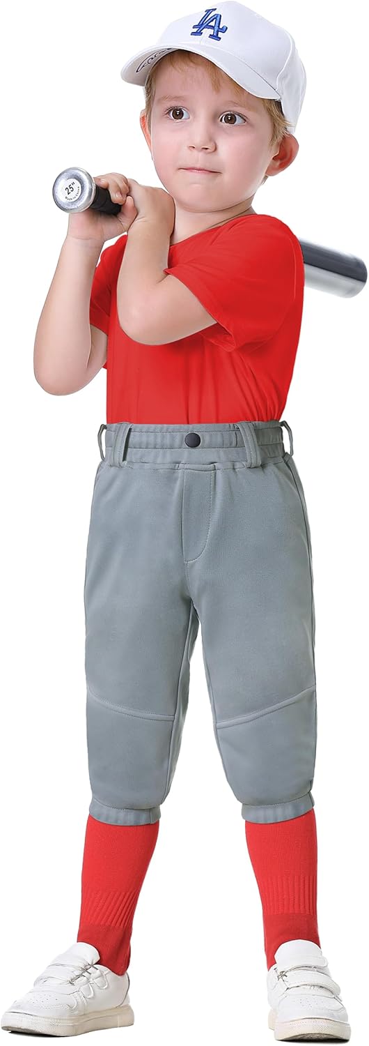 Knickers-style toddler baseball pants with belt loops