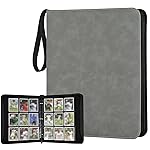 GERMUN 9 Pocket Card Binder, Premium Zip Trading Card Binder, 720 Double Sided Pocket PU Card Collection Binder, Collector Card Album, Card Folder for MTG, TCG, Sports Cards, Game Cards (Grey1)