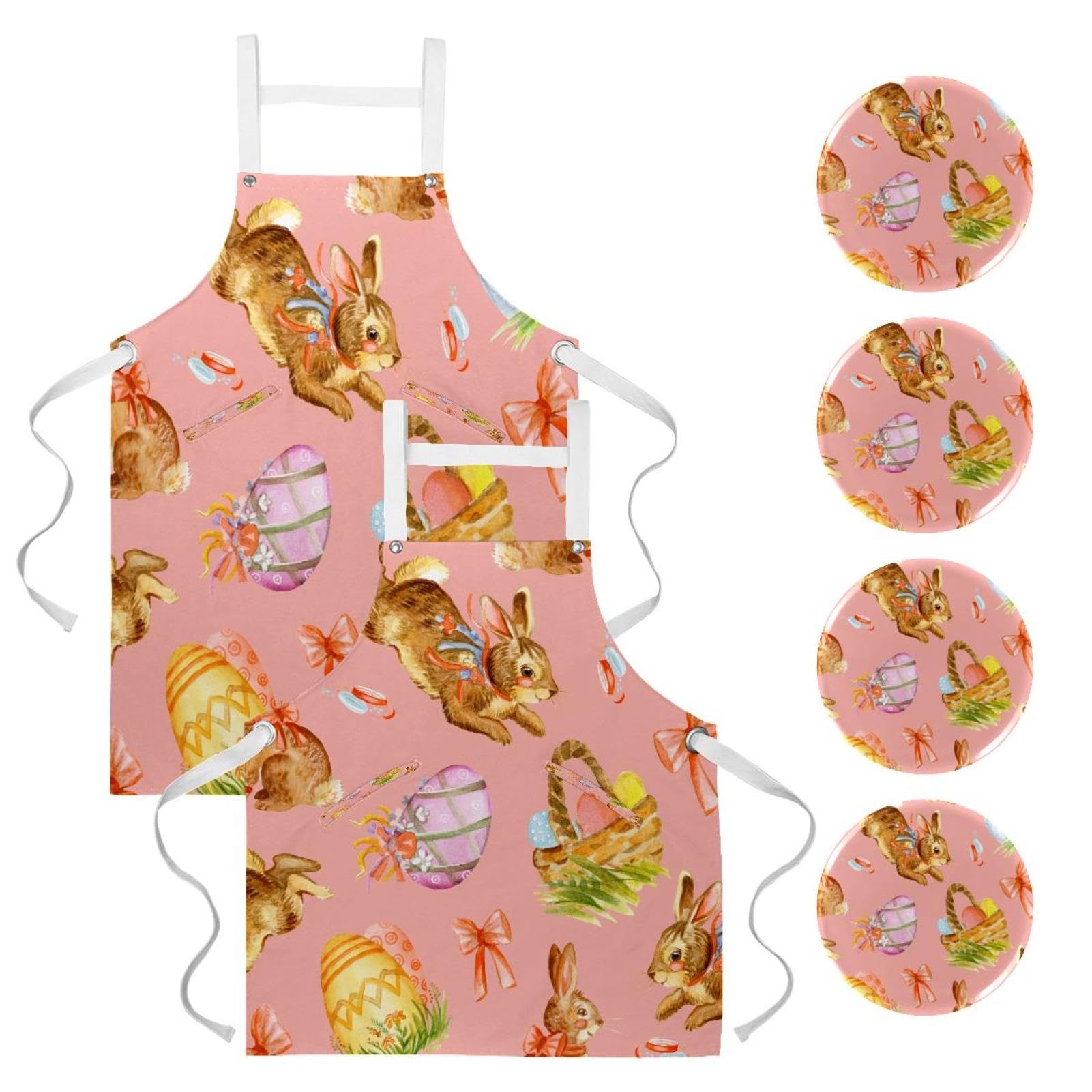 Tablier de serveuse aquarelle avec 4 broches pour le travail en restaurant